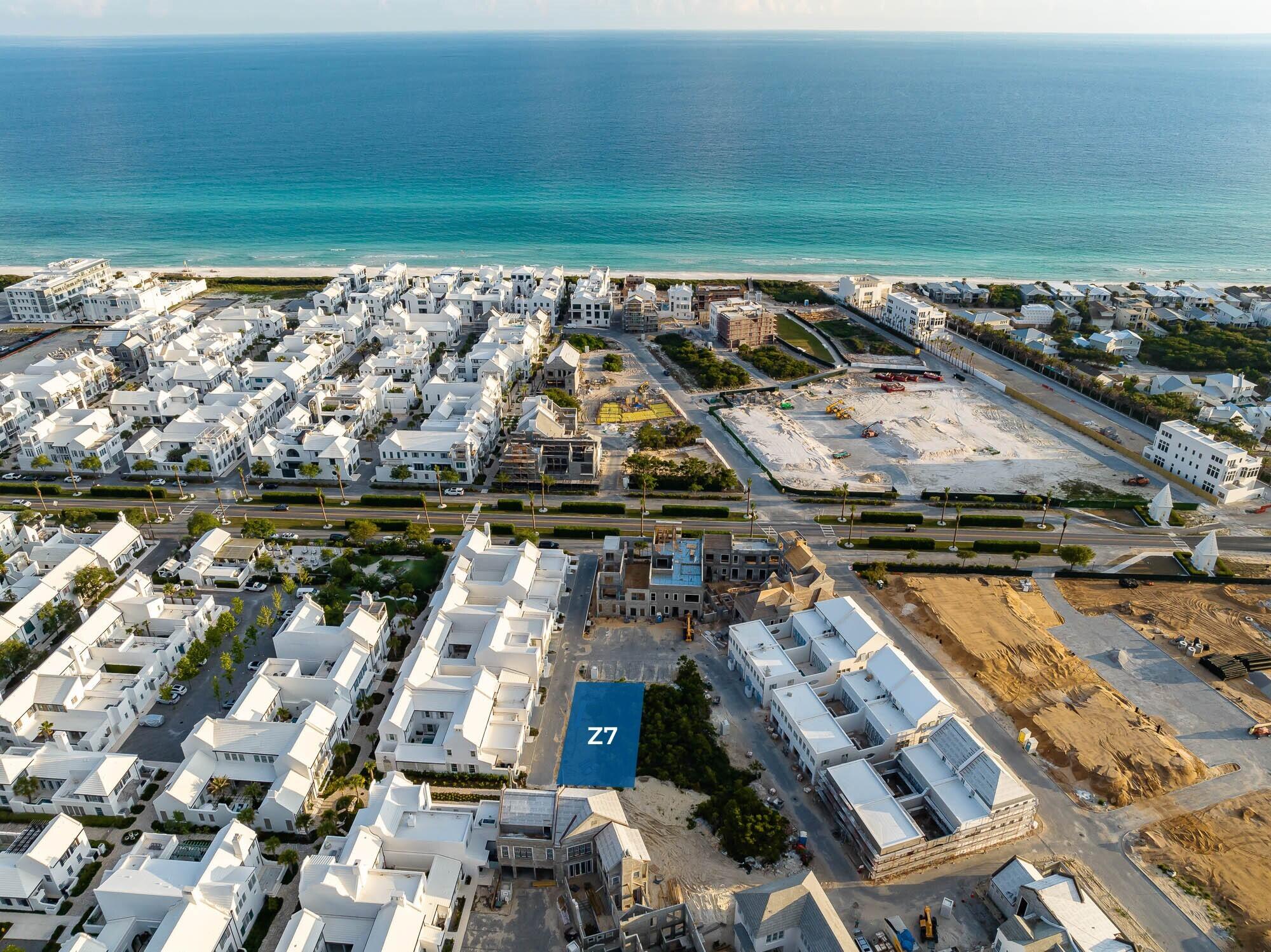 An unparalleled Alys Beach homesite opportunity awaits to create a masterful home design & custom home build.  Homesite Z7, located on Tea Island Street, opens to the Tea Island Pedestrian Path & Pocket Park providing a desired aesthetic appeal with privacy. 
Homesite Z7 is approved for a 2-story home design with an allowable 3rd story roof terrace overlooking the town's roof top architecture.  This property has the unique option of a 2-car garage plus two additional exterior parking spaces for guests assigned to the homesite should the owner include a garage in the home design.  
The Tea Island Pedestrian Path integrates beauty & pedestrian travel to all points in Alys Beach.  Homesite Z7 is orchestrated within proximity to the private owners Beach Club, Town Center, and other coveted Alys Beach amenities.  The upcoming Silva Pool & Restaurant amenity will complement the living aspects to be had for this future home.
This is your opportunity to build an incredible home in one of the most desired locations within Alys Beach. The Seller will provide 24 months of construction penalty payments to the Buyer at closing to further incentivize this very special homesite.