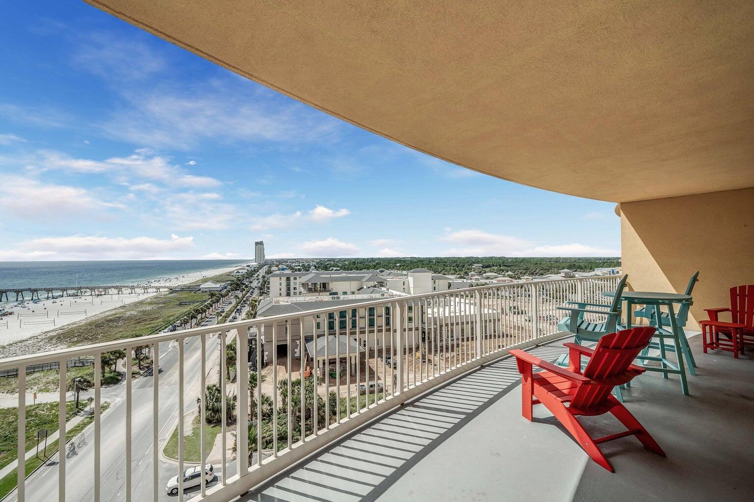 Welcome to Unit 3-901 at Calypso Tower III—an exceptional corner unit offering 3 bedrooms, 3 full baths, and unrivaled views of the Gulf, the western coastline of Panama City Beach, and beyond. Perfectly positioned at the end of the building, this residence is filled with natural light from extra windows and multiple exposures, showcasing panoramic vistas in every direction. This is coastal luxury at its finest.
Inside, you'll find elegant, upscale finishes throughout, including luxury vinyl plank flooring, custom shiplap accents, quartz countertops, a designer tile backsplash, and stainless steel appliances. Beautifully furnished and meticulously maintained, this condo is truly one of the most refined units in the building—ideal as a full-time residence, second home, or high -performing vacation rental. The spacious layout features a Gulf-front master suite with direct balcony access, an en-suite bath with dual vanities, a garden tub, and separate shower. Two additional guest suites offer comfort and privacy, while a full-size washer and dryer add everyday convenience. Step onto the expansive, extra-large balconyaccessible from both the master suite and living areaperfect for entertaining guests or simply unwinding while taking in breathtaking sunset views over the Gulf.
Built in 2020, Calypso Tower III boasts resort-style amenities including a zero-entry pool (heated in winter), nine private poolside cabanas available for daily rental, two tiki bars, an on-site restaurant, and a 2,000-square-foot state-of-the-art fitness center. With six high-speed elevators and on-site management through Panhandle Getaways, everything is designed for convenience, comfort, and an elevated guest experience.
Ideally located adjacent to Pier Park and just 15 minutes from Northwest Florida Beaches International Airport, this unit offers unbeatable walkability you can park in the covered garage and enjoy shopping, dining, and entertainment without ever needing your vehicle.
Whether you're seeking a luxurious beachside escape or a turnkey investment property, this rare corner unit checks every box. Schedule your private showing today this one won't last!