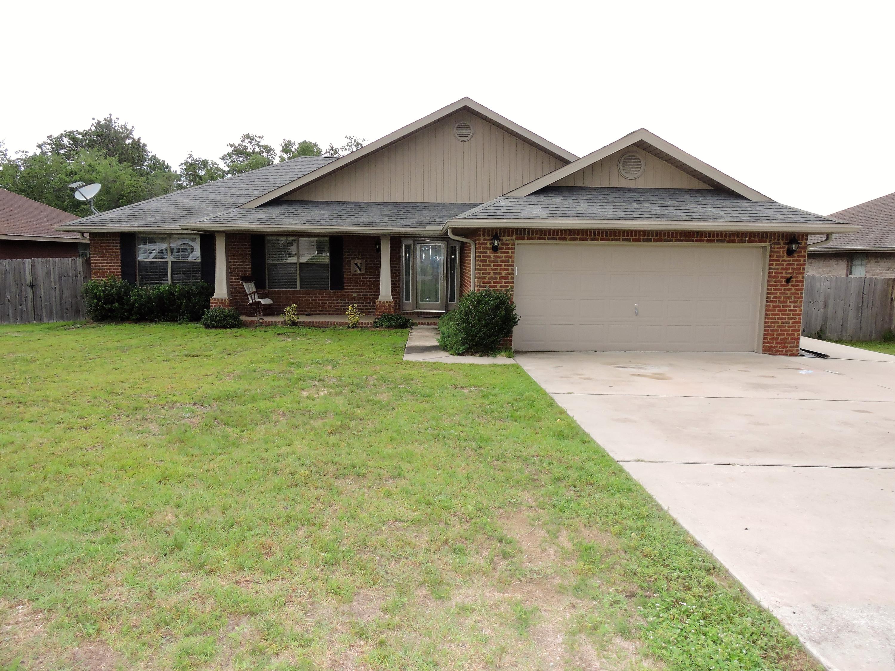 Available 7/28 - 4 bed/2bath/2car garage located just off Redstone Ave with a convenient commute to 7th Group/Duke Field/Eglin AFB. This spacious split bedroom floorplan combined with an open concept kitchen/dining/family room is very open and inviting. The kitchen features stainless steel applicances, plenty of cabinet space, and a breakfast bar. The master suite features trey ceilings, dual vanities, separate his/hers closets. The additional bedrooms are spacious with ample closet space. The deck and brick patio on the back of the home are perfect for cooking out and entertaining. There is additional driveway space on the side of the home for additional parking. Schedule your personal showing today!