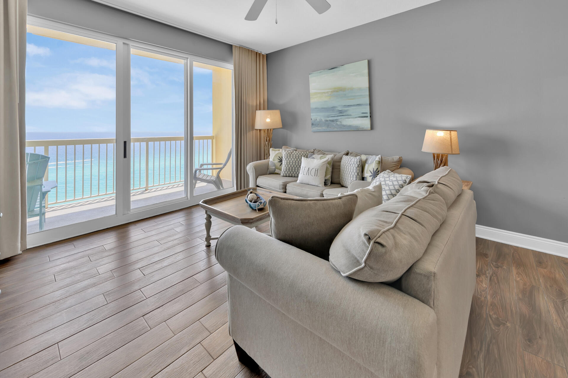 In Calypso Towers 1, home to the ultimate luxury coastal lifestyle - you'll find this fabulous 2 bed +bunk room, 2 bath condo! Stunning views of the Gulf from the 14th floor! The unit's large balcony is accessed from the living area and master bedroom and allows for spectacular ocean views from the living area, kitchen, and master suite. Turn key and rental ready! Great investment unit with 2022 gross rental income on the books of $93,494!! Unit upgrades include granite countertops, luxury wood-like flooring, upgraded wetbar, and not to mention a new HVAC system(2021).

Calypso Resort amenities include two Gulf-front pools, tiki-bar, fitness room, parking garage with walkover, and not to mention the BEST location on the beach. Calypso Tower I (East) is the closest building to famed Pier Park. The condo's location within the Calypso development is highly coveted, offering unbelievable western views of the new fishing pier, Pier Park and best of all...miles of shoreline. This unit will secure your place in one of the leading condominium complexes on Panama City Beach Call us today for a private showing!