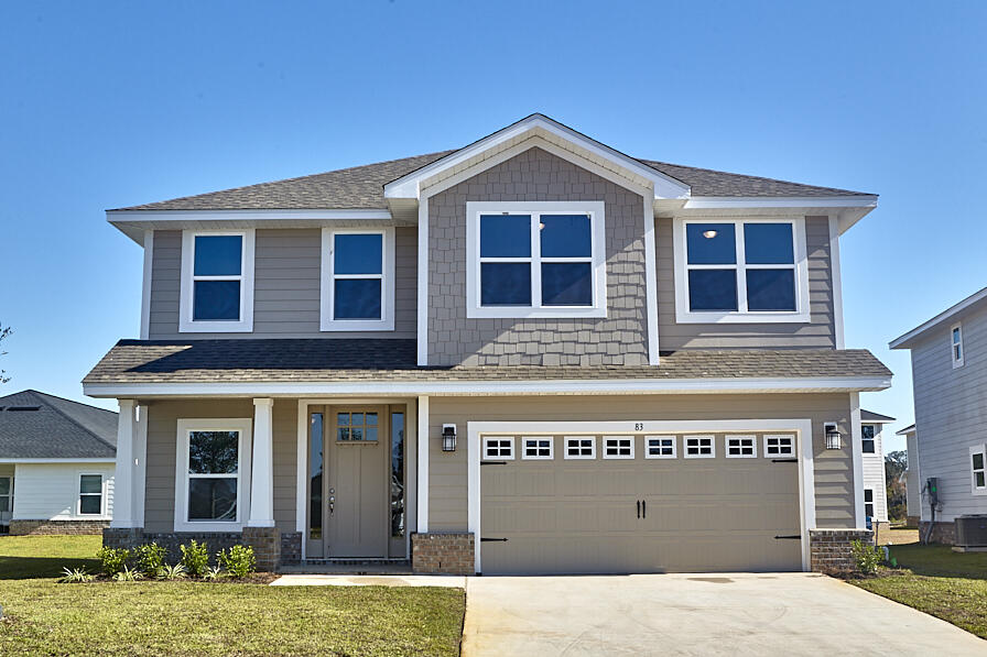 Riverwalk Subdivision is located 1/4 mile south of Freeport Publix off Hwy 331.  Just a 15 minute drive to South Walton beaches! Popular Craftsman 4 BR/3 BA home with Hardiboard siding and brick skirt. Interior features 9' ceilings on first floor and 8' upstairs, 8' entry doors, and game room on second floor. Trey ceiling in master with a large walk in closet. Durable CoreTec Pro Plus vinyl plank flooring on the entire main floor and in wet areas upstairs.  Seller pays most closing costs with approved lenders. Community clubhouse with fitness room, community room and swimming pool.