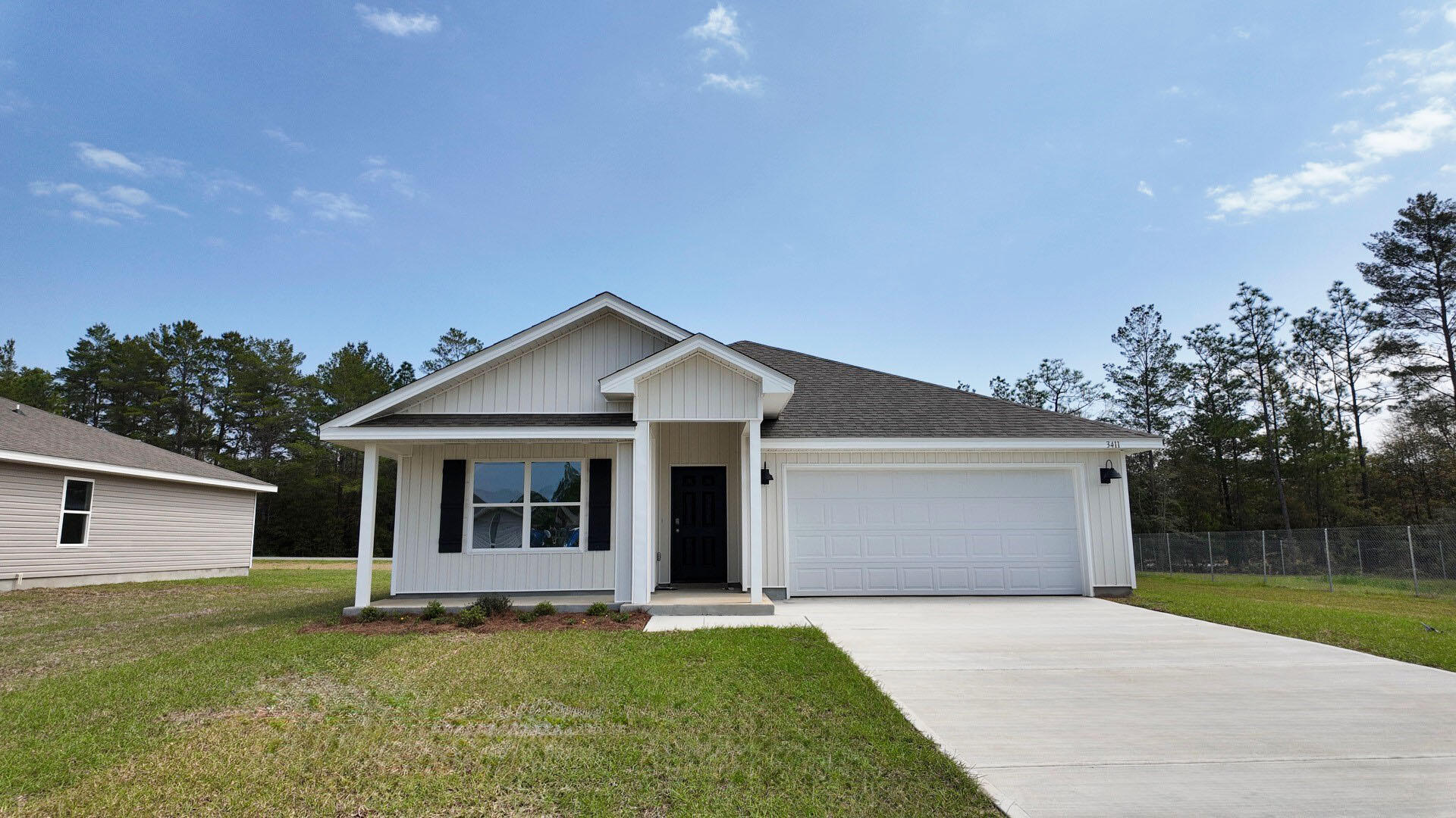 Welcome to Day's Landing! The Cali model, one of our most sought-after designs, offers a fantastic open layout for comfortable living. Featuring 4 bedrooms, 2 bathrooms, a covered patio, 2-car garage, and the 'Smart Home Connect' System with various convenient Smart Home devices. The well-appointed kitchen includes stainless steel appliances, a smooth-top range, built-in microwave, quiet dishwasher, corner pantry, island bar, eye-catching wood-look flooring, and plush carpet in the bedrooms. Bedroom 1 and the adjoining bath boast a large walk-in closet, double vanity sinks, a spacious shower, and extra storage. Enjoy the stylish curb appeal in the rapidly growing North Crestview area.