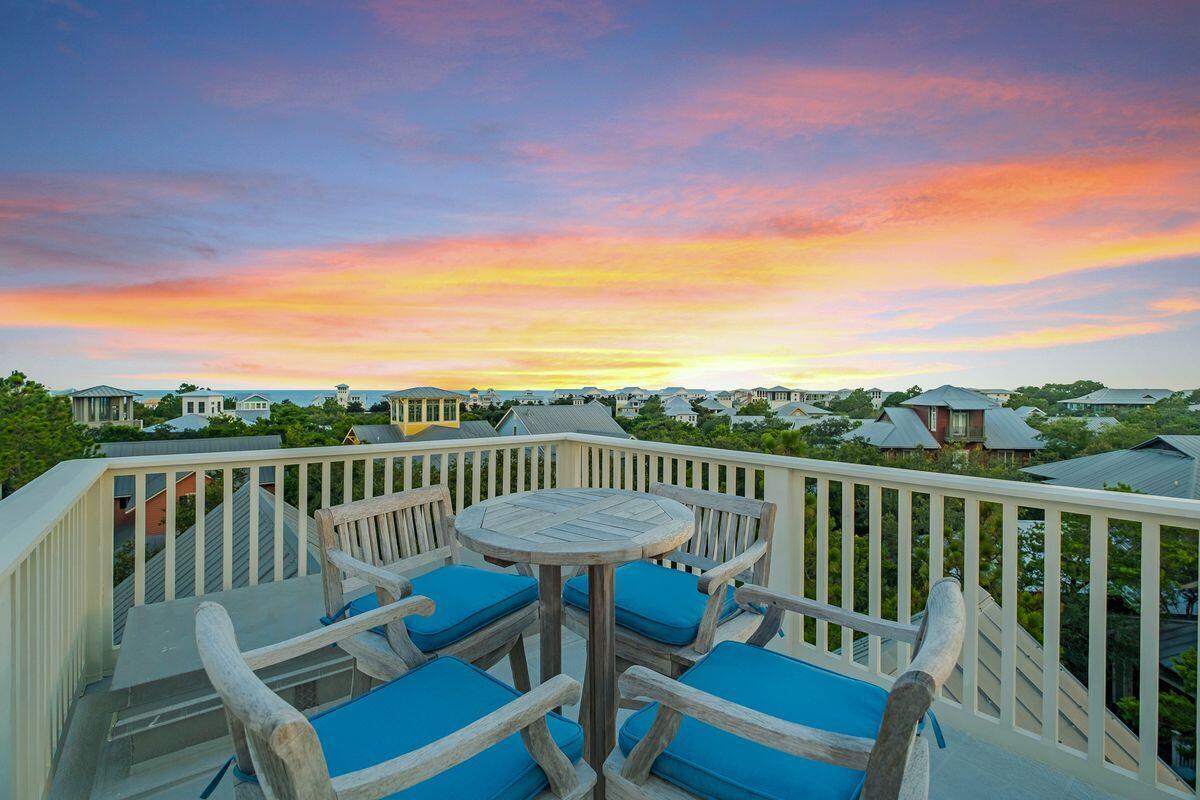 Prominently positioned on a corner lot in the coveted Phase I Watercolor, 105 Silver Laurel Way is a timeless masterpiece that has never been rented and is extremely well cared for by the owner. Providing an impressive six bedroom, five bathroom layout, this is a quintessential Watercolor beach home boasting double height ceilings in the main living area and exceptional gulf views from the rooftop viewing deck as well as panoramas over neighboring Seaside Town Center. The outdoor space is truly spectacular as it yields one of the only wood burning outdoor fireplaces in all of Watercolor as well as over 1,000 square feet of sizable wrap-around decks and screened-in porches. The open floor plan on the first level lends itself to entertainment and relaxation, featuring a spacious living room highlighted by an artfully designed natural gas fireplace juxtaposed by gorgeous mosaic tile and artisan-crafted wood trim. The chef's kitchen has been recently renovated providing a professional gas range and double oven as well as ample storage with custom cabinetry and new quartz countertops. This property also features dual master suites on the first and second floors, both complemented by their own private screened-in porches. The master suites have spacious closets along with a walk-in shower, spa-like bathtub and dual vanities. The first floor contains an oversized laundry room highlighted by mosaic-tile flooring and cleverly crafted custom storage space. Other notable upgrades include brand new HVAC systems, new water heater, new wine cooler, newly installed security system, new interior and exterior paint and new gutters throughout the exterior of the home.

105 Silver Laurel Way is situated within excellent proximity to the new Watercolor Beach Club, Cerulean Park and butterfly gardens, the Watercolor boathouse, and an array of world class dining, boutique shopping and local entertainment along scenic highway 30A.