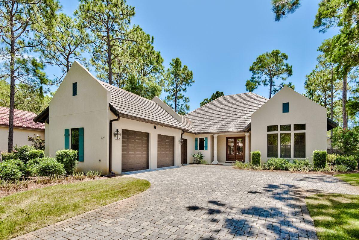 Conveys with beautiful coastal FURNITURE! Enjoy easy and elegant living in this one level  custom home with open concept floor plan and exceptional outdoor spaces. Start with beautiful walnut wood flooring throughout the home and include the gourmet kitchen with quartz countertops featuring a large island, GE Monogram refrigerator/freezer, and a six burner gas range with electric oven. Generous living and dining area with high ceilings and custom lighting. Add a wet bar, pantry and large laundry room including the washer/dryer, sink and more cabinet storage area to feature just some of the extras this house has to offer. The master suite is generous and the bath includes double vanities and a stone tiled shower with separate soaking tub. The walk in closet is oversized and outfitted with custom wood shelving. Three guest bedrooms each with their own full bath make your family and friends feel welcomed.  An attached two car garage gives you space to store your vehicles and all of your toys. If that wasn't enough, this home conveys with the beautiful coastal style furnishings throughout the home. Located within the gates of Sandestin Golf and Beach Resort with four golf courses, tennis courts, a marina, beautiful beaches and shopping and dining at the pedestrian village of Baytowne Wharf.