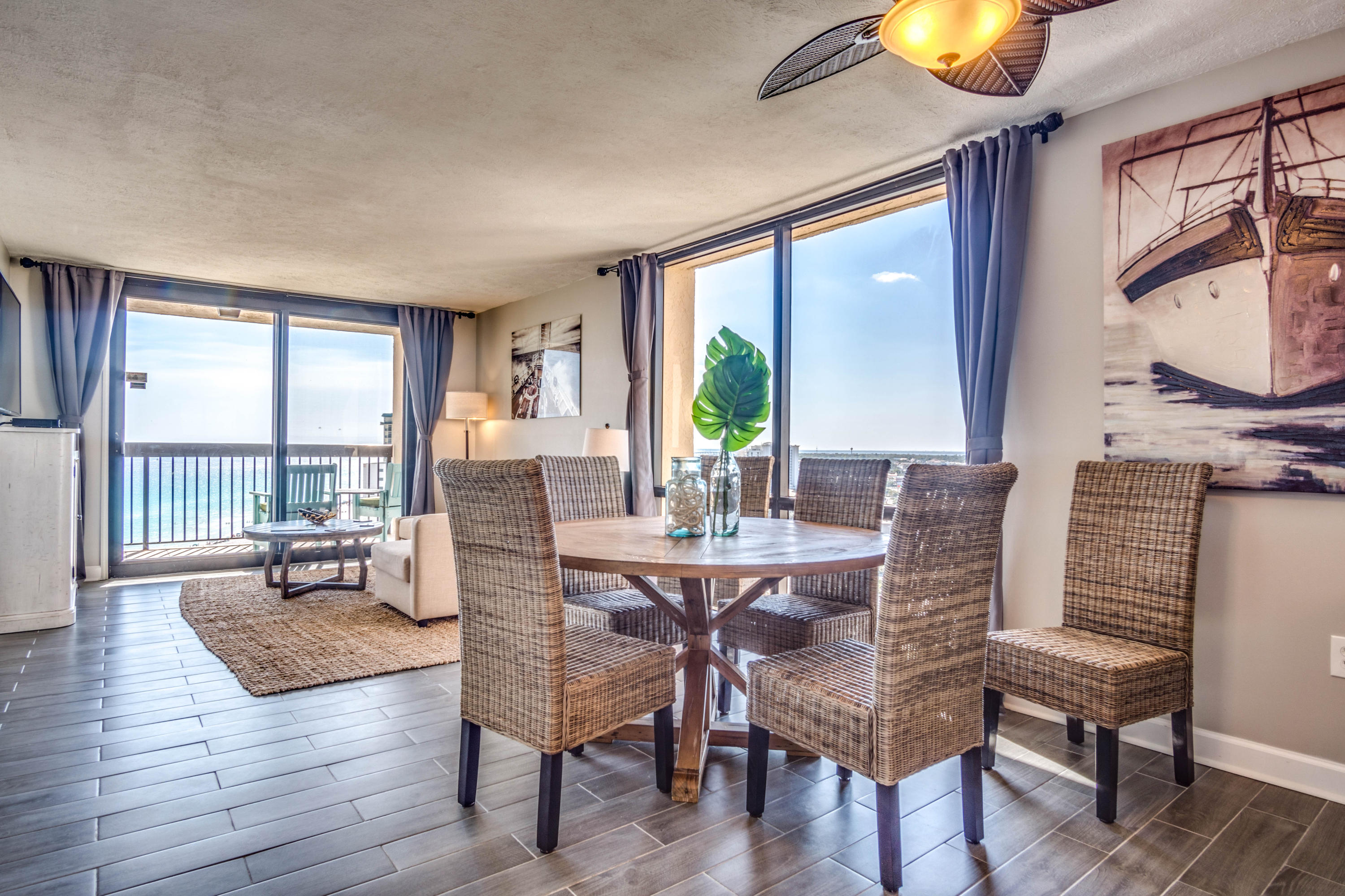 This Top Floor Luxury Condo has been completely remodeled and the owner did not spare any attention to details. This unit has an upgraded touch that can not be matched by any other unit in the resort. The seller has only had the unit on an exclusive rental program for a couple of months now and is completely booked all summer, this is an investors dream. The Sundestin is also one of the only Condo's on 98 that includes electricity in the monthly HOA payment. The SunDestin Resort offers a bar/restaurant, arcade, & convenience shop located in the lobby. A private, easy access boardwalk right to the beach. In-door heated pool, outdoor pool, kids splash pad, & sauna all located on the property. Fully equipped gym. Over 3,000 sq. ft of meeting space, perfect for any event or special occasion.