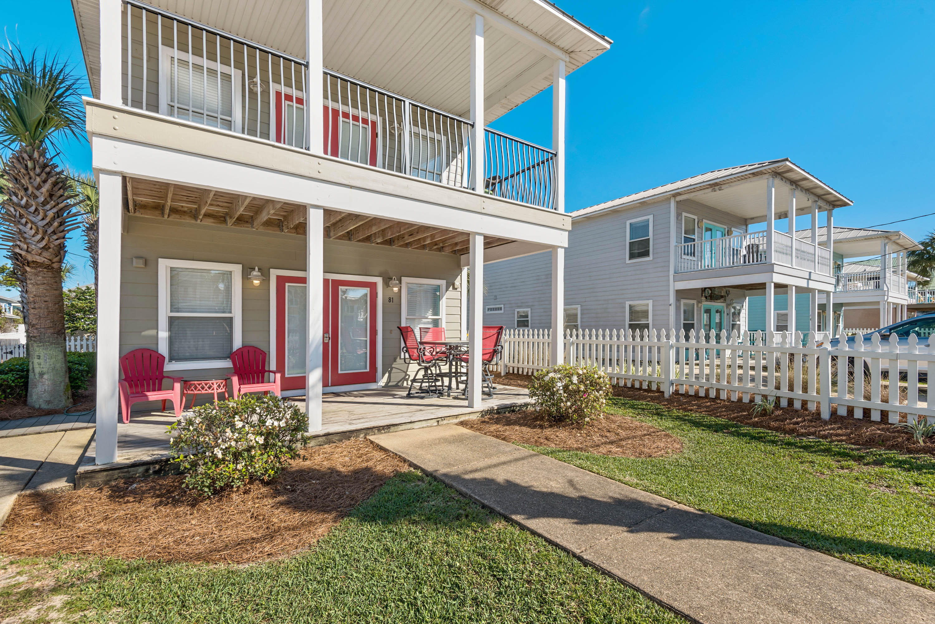 This charming Crystal Beach cottage features a separate carriage house and is located just steps from the Shirah Street beach access, as well as the larger Shore at Crystal Beach Park with full amenities. This recently updated home is a RENTAL MACHINE with VERIFIABLE INCOME HISTORY. $92,000 gross in 2018 with +$92,000 projected for 2019. The NO HOA property features a private pool and ample parking for up to 5 cars. With 4BR and 4BA, this home comfortably sleeps 16 people in a professionally decorated and fully furnished venue. The first floor features a queen bedroom and full bathroom. The kitchen has been newly renovated and features stainless steel appliances, glass subway-style tile backsplash, soft-close custom cabinets, and polished quartz countertops. As you arrive at the second level, an extra-large second-floor master suite greets visitors with a large private bath, recently upgraded/separated vanities, and a seamless glass shower, as well as access to the covered deck with views of the Gulf of Mexico. The uppermost level also delivers a large bunk room with two full-over-full bunk beds, a queen bed, and a full bathroom. The separate carriage house is configured with a king bedroom, full bathroom, living area, and kitchenette. 
 This is a quiet, walkable neighborhood with white picket fences and easy access to shopping, restaurants, and all activities in Destin. If you're looking for the perfect area to invest, Crystal Beach is the gold standard of Destin...no high-rise condominiums or beaches packed with four rows of vendor chairs!