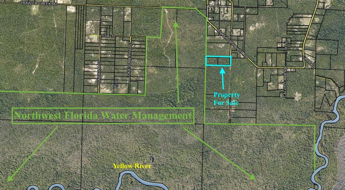 Looking for a getaway? This wooded 8.5 acres +/- is ideal for a weekend retreat, a hunter's camp or hiker's paradise!  It's jjust off the paved road and borders the NW Florida Water Management District on the west side (see Document Section for info on use of District properties). 2 separate lots of record being sold together. Owner believes there were 2 mobile homes, with remnants still on the property.  Electricity is run to both parcels. There are possibly septic tanks and well(s) on the property. Please verify all info as seller does not warrant condition of what improvements may still be there.  Nap Knob Lane is not a county road nor is it maintained, it is an easement that runs south from Wilkerson Bluff Road to the south end. Owner is ordering a wetlands delineation as of 4-25-2024