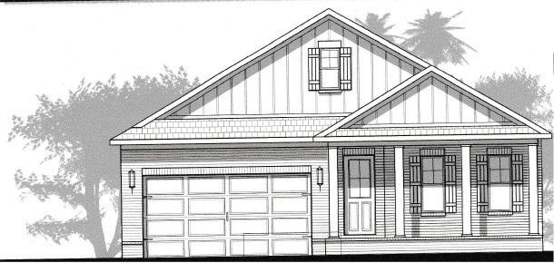 Come pick your colors and make this home yours! This single story home to be built in Hattie's Grove subdivision. is a new plan never before offered in this neighborhood. Come see this quaint, front porch community where many of the large old hardwoods have been preserved. It gives the neighborhood an established feel. This split bedroom design has two bedrooms and full bath at the front of the There is a large covered front porch that opens to an elegant foyer that will have laminate wood flooring that flows into the large eat-in kitchen and family room. There are French doors off of the dining area that lead to a patio. Plenty of windows give this home a ton of natural light. There will be 3 cm solid granite counter tops throughout, raised vanities in the bathrooms, cased windows in all public areas and including the master bedroom and bath, crown molding in all public areas, and including master bedroom and bath.  There is a large laundry room which will have a base cabinet with drop in laundry sink,as well as cabinets above the sink base.  This home comes with Fabric Shield Hurricane Shutters, sprinkler system on auto timer, garage door opener, and a 2-10 builders warranty.