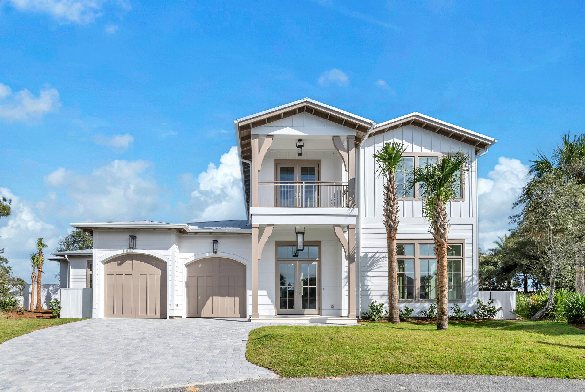 Escape to luxury coastal living in this exceptional new construction house, situated in the sought-after non-rental gated neighborhood of Sand Cliffs. This meticulously crafted home offers exclusive deeded beach access in a serene setting that evokes tranquility and sophistication.

Step inside this modern oasis and discover an inviting space perfect for entertaining with a touch of flair. The gourmet kitchen boasts top-of-the-line features including an ice maker and wine fridge, catering to your culinary desires and making hosting a breeze. The main living area features towering coffered ceilings and an open floorplan, fireplace and wire brushed white oak hardwood floors.
Nestled on an oversized lot, this property exudes privacy and grandeur, providing ample space for your personal