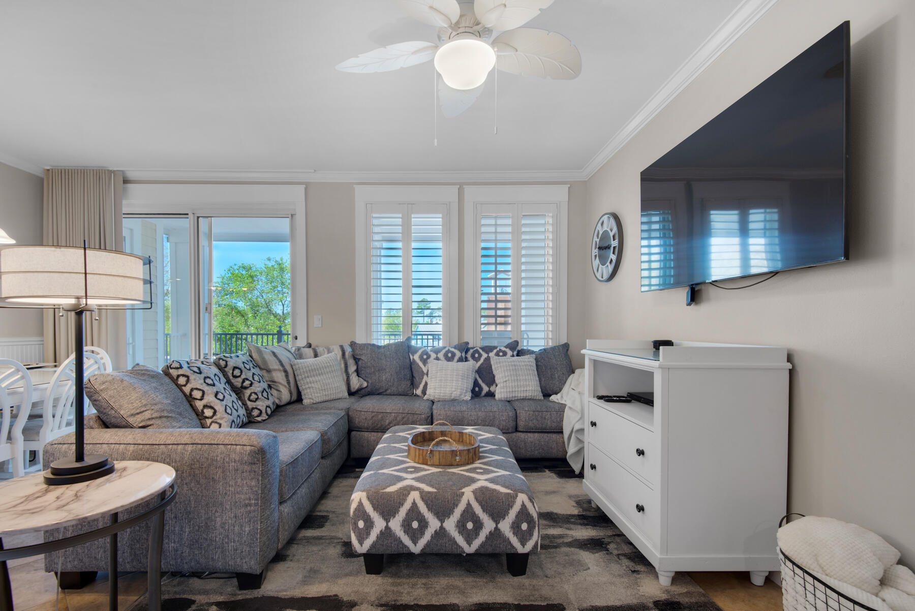 This Condo has new upgrades & overlooks the Village with a  Large balcony to relax and take in all the village performances. Steps away from dining, shopping, golf, tennis, and of course the beautiful beaches. 3BR, 3BA Lockout- 2BR , 2BA and a separate studio.1 BR, 1 BA Condo, can be rented separately or as one large unit. to maximize rental income., or just enjoy yourself and rent one side! Freshly painted with updated living room furniture, furnishings and Smart TV's. Owners have exclusive use of the Founders club also located in the building. Club is an excellent  location for hosting events, or just playing a game of pool. Fully furnished and turn-key, Owner parking & Owner's storage in the garage.