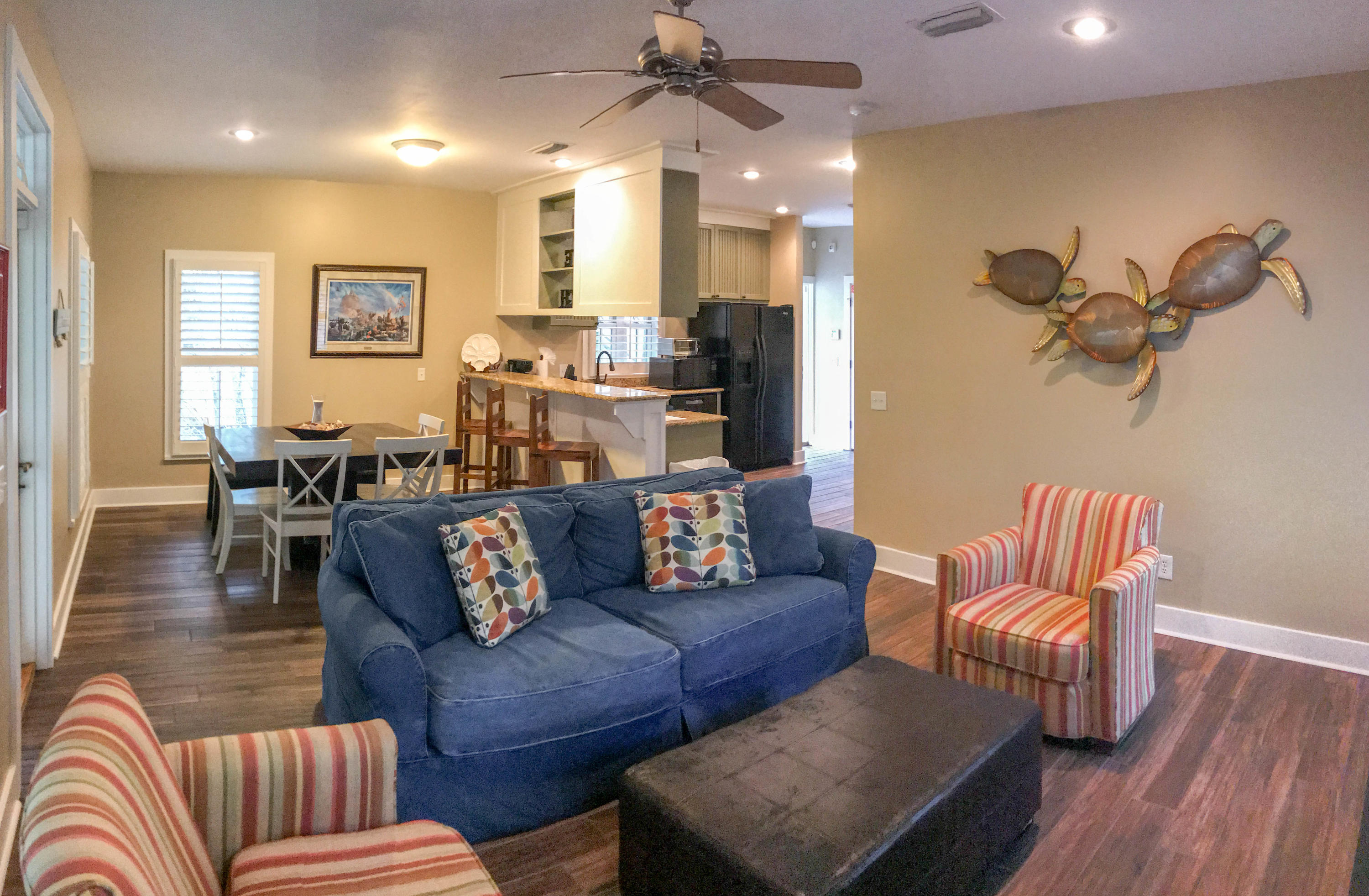 The Sandy Pearl is located in Magnolia Cottages By The Sea, which is within a short distance to the beach. This 3 bedroom / 3 bath house is fully furnished. The upstairs has a screened in porch added off the master bedroom. Background check and 1 year lease required.
