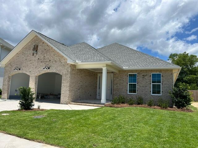 EAGLES LANDING New Construction HOME!  Visit the model to learn more about Eagles Landing.  This home features 4 beds-3 full baths, split bedrooms, gorgeous interior to include: 8' doors, LVP & tile flooring, quartz counter tops, soft close cabinetry & drawers, Bosch stainless steel appliances (frig, microwave, dual fuel convection range & dishwasher), tankless gas water heater, tiled showers, impact windows & doors, smart panel for tech, finished garage, screened porch, patio & much more! Landscaping & irrigation included. Buyer to verify all deemed important info.