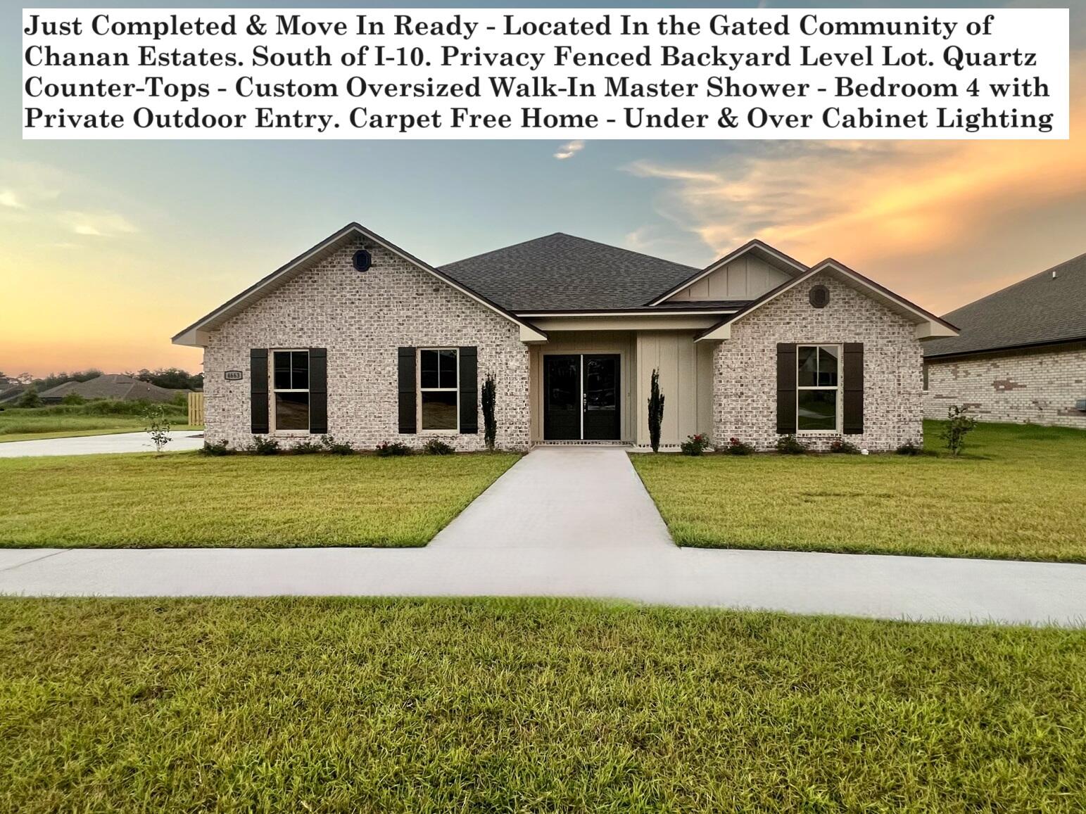 NEW CONSTRUCTION IN THE GATED COMMUNITY OF CHANAN ESTATES LOCATED SOUTH OF I-10 IN CRESTVIEW!