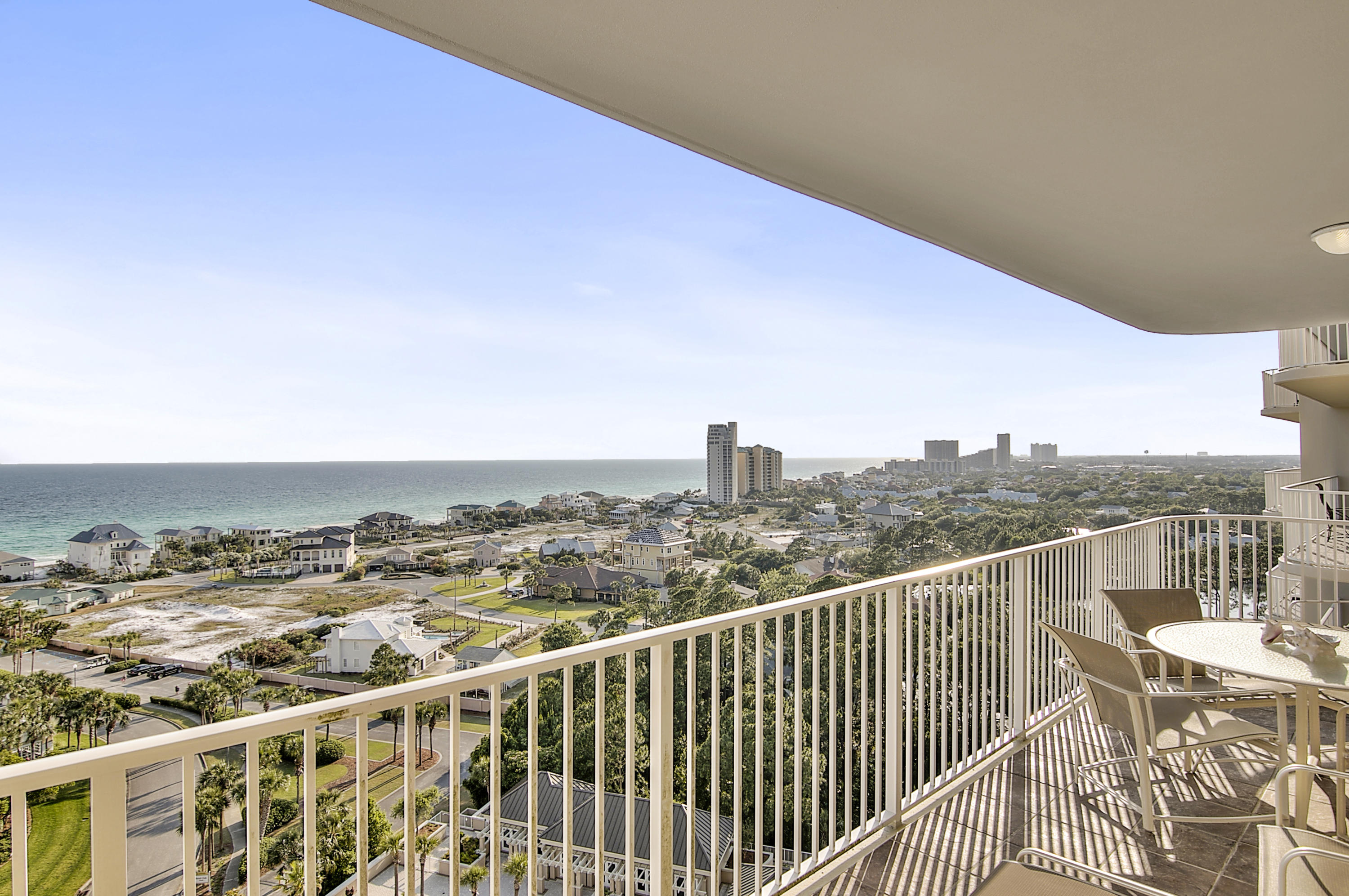 One of the most prestigious buildings in our area - gated within the gates of Sandestin Resort. Exceptional location & exquisitely appointed condominium residence in the exclusive rental restricted building  One Beach Club Drive. This stunning & updated residence on the 14th floor boasts impressive views of the Beach, Gulf, and Bay from it's many balconies. This residence offers a large living room, open kitchen with breakfast bar, Gulf view master suite with walk-in closet and updated private bath as well as 2 guest suites (each with attached baths) both with access to the north facing balcony with Bay & Resort views. One Beach Club Drive offers impeccable amenities - two private guests suites, media room, game room, fitness room, poolside summer kitchen area. These are available t