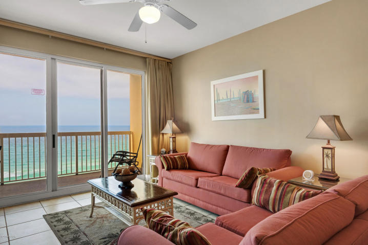 Raising the standard of beach living, Calypso Tower II unit 804's mid-stack location truly creates the ambiance of being in a beach house with an expansive ocean view. This units very spacious, open, and airy interior marries coastal design with chic beach living. The professionally decorated unit is in fantastic condition and will convey fully furnished with beautiful furniture, wonderful art, and accessories. Unit features nine-foot ceilings, hard surface flooring in living area and bedrooms, crown molding, recessed lighting, & granite counters in the bathrooms and kitchen and stainless steel appliances in the kitchen. The unit's large balcony is accessed from the living area and master bedroom and allows for spectacular ocean and pool views from the living area.