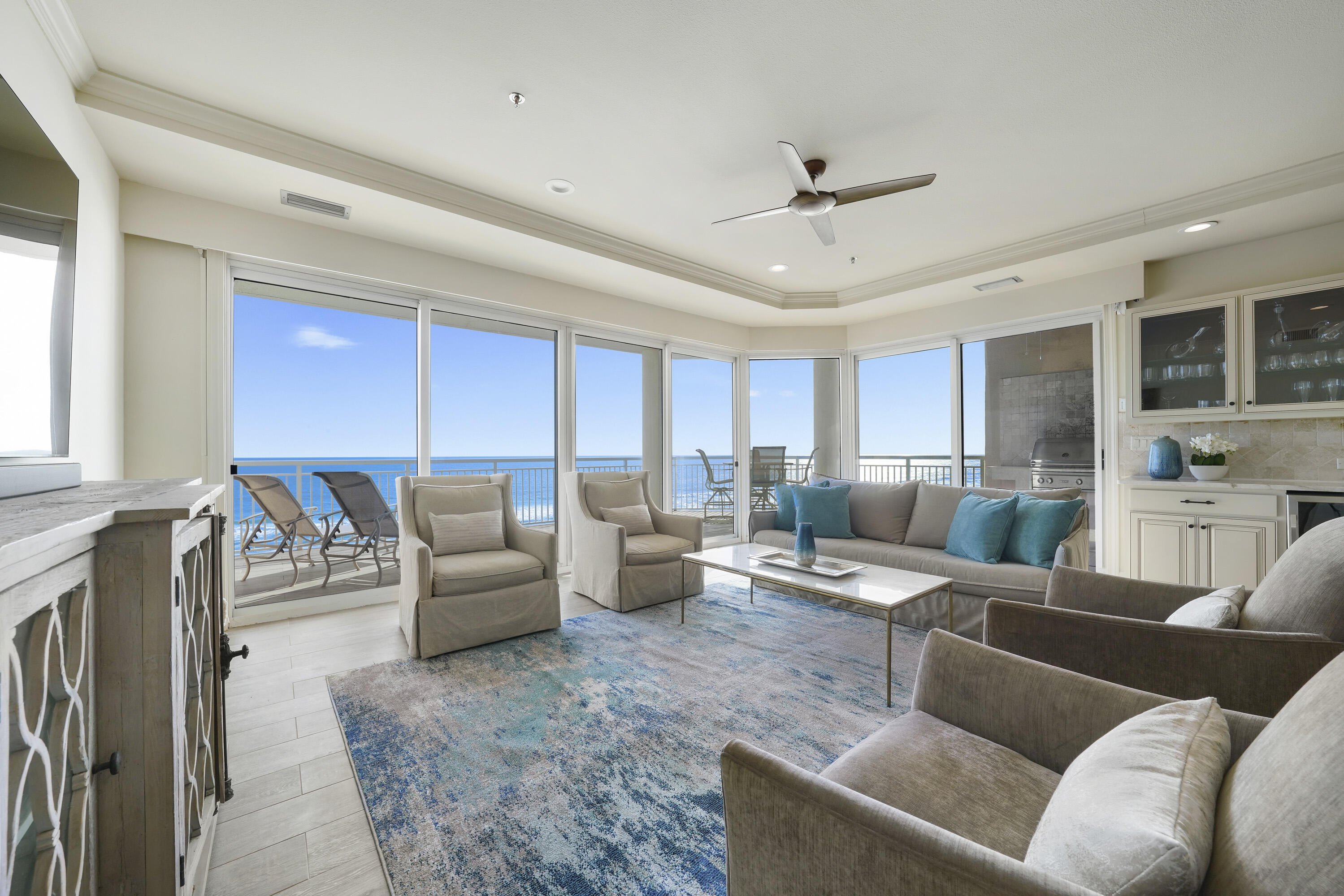 ** PRIVATE NON-RENTAL BUILDING***STUNNING PANORAMIC VIEWS*** LUXURY 3/3 GULF FRONT CONDO***RARE OPPORTUNITY ON THE 8TH FLOOR IN THE COVETED 20 STACK OVERLOOKING THE DUNES AND GULF***EXPANSIVE WRAP-AROUND BALCONY WITH PERSONAL BUILT-IN GAS GRILL ***RARELY DO THESE EXQUISITE HIGHLY COVETED, PRIVATE, GRAND VILLAS RESIDENCES COME ON THE MARKET. THE GRAND VILLAS BUILDING IS TRUE QUALITY AT ITS FINEST! GRAND VILLAS IS A NON-RENTAL BUILDING PROVIDING PRIVACY AND SECURITY WITH A SEPARATE SECURITY GATE, PARKING, AND PRIVATE AMENITIES INCLUDING A PRIVATE GULF-FRONT POOL AND SPA SURROUNDED BY EXPANSIVE DECKS WITH AN ENTERTAINMENT BAR COMPLETE WITH ICE MAKER AND A BEAUTIFUL WALKWAY TO THE DEEDED BEACH.
A CONVENIENT WALKWAY LEADS DIRECTLY TO THE PRIVATE DEEDED BEACH WITH CHAIR AND UMBRELLA SERVICE. THIS NON-RENTAL COMMUNITY INCLUDES PRIVATE SECURITY AND A FITNESS CENTER. THERE IS ALSO A GRAND VILLAS COMMUNITY LOBBY/GAME ROOM AND LAKESIDE FIREPIT AVAILABLE FOR YOUR SOCIAL EVENTS. NEVER WORRY ABOUT PARKING YOU WILL ENJOY THE PRIVATE COVERED PARKING FOR GRAND VILLAS RESIDENTS ONLY. EACH UNIT ALLOWS FOR ONE CAR PER BEDROOM. UPDATED PROFESSIONAL PHOTOS COMING SOON
A NEUTRAL PALETTE & SPECTACULAR GULF VIEWS ACROSS THE ENTIRE BACK OF THE CONDO WELCOME YOU TO THIS LOVELY CONDO. STEP OUT THE DOUBLE SLIDING GLASS DOORS TO THE EXPANSIVE BALCONY WITH YOUR OWN COOKING SPACE INCLUDING A BUILT-IN NATURAL GAS GRILL, AND BREAKFAST BAR CONVENIENTLY ACCESSIBLE BY THE KITCHEN WINDOW THAT SLIDES OPEN LIKE A BALCONY DOOR, MAKING IT EASY TO PASS FOOD AND COOKWARE BACK AND FORTH. BEAUTIFUL BESCO PLANK TILE COVERS THE FLOORS THROUGHOUT THE LIVING AREA & MASTER BEDROOM. THE LIVING/DINING AREA & KITCHEN FLOW SEAMLESSLY TOGETHER & FLOW OUT THE SLIDING DOORS TO THE SPACIOUS BALCONY. THE KITCHEN IS A CHEF'S DELIGHT WITH BEAUTIFUL WHITE & GRAY QUARTZ WHICH IS A PERFECT PARTNER FOR THE BEAUTIFUL TILE FLOORS, STAINLESS STEEL APPLIANCES, AND A NEW NATURAL GAS COOKTOP WITH 5 BURNERS THAT HAVE NEVER BEEN USED. THERE ARE CUSTOM CABINETS WITH BUILT-IN PULL-OUT SHELVES IN THE PANTRY. THE LIVING AREA FEATURES A BAR AREA WITH A BEVERAGE/WINE COOLER AND ELECTRONICALLY CONTROLLED SHADES FOR PRIVACY. THE LIVING, DINING & KITCHEN AREA FLOW SEAMLESSLY TOGETHER. THE KITCHEN HAS BEAUTIFUL QUARTZ COUNTERTOPS, CUSTOM CABINETS, AND STAINLESS-STEEL APPLIANCES. THE SPLIT FLOOR PLAN IS PERFECT FOR PRIVACY WITH THE MASTER SUITE OFF THE MAIN LIVING AREA ACROSS THE LIVING AREA THERE ARE 2 GUEST BEDROOMS AND TWO BATHROOMS. YOU WILL ALSO ENJOY A SEPARATE LAUNDRY ROOM, AND A SPACIOUS STORAGE CLOSET IS JUST OUTSIDE YOUR FRONT DOOR FOR ADDITIONAL STORAGE.
THE MASTER SUITE HAS A WALL OF WINDOWS TO VIEW THE GULF, A LUXURY BATH WITH THE LATEST AMENITIES, & TWO CLOSETS PLUS A LINEN CLOSET. ALL THREE BEDROOMS HAVE PRIVATE BATHS. ALL BATHS ARE DESIGNED WITH FLOOR-TO-CEILING DESIGNER TILE. NO DEFERRED MAINTENANCE IN THIS ENERGY-EFFICIENT HOME. UPDATES INCLUDE A BRAND NEW 5-TON 14 SEER TRANE HEAT PUMP INSTALLED IN APRIL OF 2022. UPGRADED WITH A "PRISTINE AIR RM-2" WHICH IS A MEDICAL GRADE HIGH OUTPUT UV LIGHT THAT KILLS BACTERIA IN THE UNIT AND THE DUCT WORK TO HELP KILL AIRBORNE ILLNESSES AND ODORS. ANOTHER ADDITION TO THE HVAC IS THE "PRISTINE ELECTROSTATIC AIR CLEANER FILTRATION SYSTEM". THIS FILTRATION SYSTEM COLLECTS MINUTE PARTICLES OF POLLEN, DUST, AND DIRT. THIS FILTER ONLY NEEDS TO BE CHANGED EVERY SIX MONTHS. IN JULY OF 2022 A NEW AO SMITH 80 GALLON ELECTRIC WATER HEATER WAS INSTALLED TO BRING THE WATER HEATER UP TO THE 2023 CODE REQUIREMENTS INCLUDING THE EXPANSION TANK AND A TMP SWITCH. YOUR BUILT-IN NATURAL GAS GRILL ON THE BALCONY WAS REPLACED IN 2022 WITH A NEW HIGH-END LYNX GAS GRILL. ALL SOUTH-FACING WINDOWS HAVE BEEN UPDATED WITH THE LATEST 3M" WINDOW FILMS. THIS 3M" WINDOW FILM BLOCKS UP TO 99% OF HARMFUL ULTRAVIOLET RAYS LETTING LET IN THE NATURAL LIGHT YOU LOVE WHILE REJECTING HEAT AND UV RAYS. WINDOW FILMS HELP YOU LOWER ENERGY COSTS, ELIMINATE HOT SPOTS, REDUCE GLARE, PROTECT YOUR FURNISHINGS, AND PROTECT YOUR FAMILIES SKIN ALL WITHOUT AFFECTING YOUR VIEW.
FOR ADDED PROTECTION, THE ENTIRE BUILDING HAS THE COMMERCIAL-GRADE "HALO LEAK PROTECTION SYSTEM." THIS ELECTRONIC SAFETY FEATURE DETECTS LEAKS AND AUTOMATICALLY SHUTS OFF ALL WATER IN THE UNIT. THIS SYSTEM PROVIDES EXTRA PROTECTION WHEN YOU ARE AWAY. BE SURE TO INFORM YOUR INSURANCE COMPANY OF THIS ENHANCED SAFETY FEATURE FOR THE ENTIRE BUILDING. SEE THE DOCUMENT SECTION FOR MORE INFORMATION.
GRAND VILLAS IS LOCATED IN THE FABULOUS HIDDEN DUNES BEACH AND TENNIS RESORT. GRAND VILLAS IS KNOWN FOR ITS VIEWS. THE RESORT IS FLANKED ON BOTH SIDES BY SINGLE-FAMILY HOMES SO THERE ARE NO HIGH-RISE TOWERS OBSTRUCTING YOUR VIEWS AND VISTAS FROM YOUR LIVING ROOM, KITCHEN, MASTER SUITE, AND BALCONY. YOU WILL SEE THE SUNRISE, THE DOLPHINS PLAYING, THE SUN SETTING AND THE SEASONAL FIREWORKS SHOW ALL FROM YOUR LARGE PRIVATE BALCONY. THE LOCATION IN THE BUILDING IS IDEALLY SITUATED ON THE 8TH FLOOR IN THE VERY DESIRABLE 20 STACK ENSURING FOREVER VIEWS OF THE GULF. HIDDEN DUNES BEACH AND TENNIS RESORT OFFER UNSURPASSED INDOOR AND OUTDOOR FACILITIES INCLUDING THE PRIVATE DEEDED BEACH. OTHER AMENITIES INCLUDE SIX RUBICO TENNIS COURTS, 3 NEW PICKLE BALL COURTS (BEING BUILT), A PRO SHOP, AND SEASONAL TRAM SERVICE ALL LOCATED WITHIN THIS LUXURIOUS 27-ACRE GULF FRONT RESORT! ALL INFORMATION IS DEEMED RELIABLE BUT NOT GUARANTEED. Call me to schedule your viewing appointments today!
