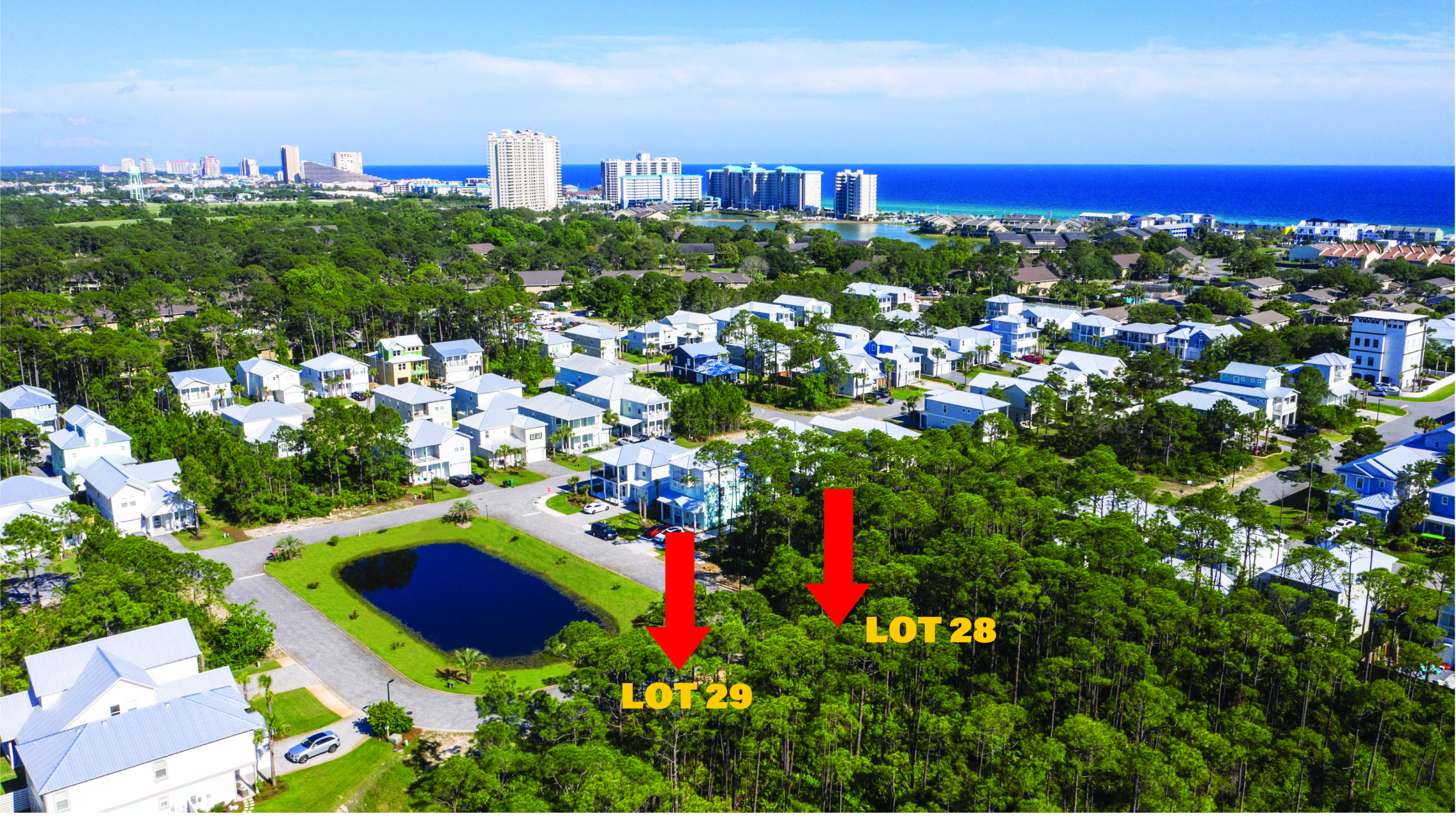 Great Vacant Lot overlooking a pond in a Private and Exclusive Gated Neighborhood. The Villas at Frangista Beach sit just a few blocks from the beach. The Villas has a community pool and clubhouse. New homes are being built now and the lots are selling quickly. Lot 28 is also available adjacent to this parcel. Lot 28 also available Buyer to verify all dimensions and details.