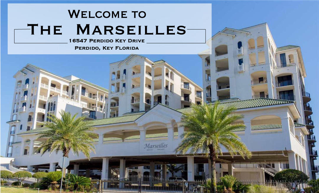 PRIVACY. ELEGANCE. BEACHFRONT BEAUTY! This is...The Marseilles, a gated, custom built condominium development, located in the center of the Perdido Key island just west of the state park. This luxurious, exclusive condo complex offers it all to the few that call Marseilles home. Relax on 200 feet of sugar-white soft sand and relax as you listen to the gentle sounds of the waves crashing upon this pristine beach, lounge by the outdoor pool or enjoy the heated indoor pool on a rainy day. This spacious 4BR/4.5BA residence offers over 2,400 square feet of living area with a resort look and feel. Professionally decorated, with all furnishings included in the sale. Spend an afternoon outdoors by retreating to one of the 4 balconies, this unit boasts, each with a spectacular view. The beachfront, south balcony is oversized, offering lots of space to lounge, relax and entertain friends and family, while taking in the magnificent views to the east and west, along the coastline. The north balcony provides coastal breezes and sunset views and even offers a private, direct access to the 2nd-level covered parking deck, where the deeded parking space for this residence awaits. The master bedroom is spacious, with pretty views and has a large walk-in closet.  The guest bedrooms each have their private bathrooms, as well as private balconies. Interior features include: 10' smooth ceilings, crown and base molding throughout, oversized travertine flooring in all of the main areas, deluxe carpet in all bedrooms, laundry room, dramatic floor-to-ceiling windows, European-styled kitchen with island bar-top, granite counters & raised-panel custom cabinets, stainless steel appliances, granite counter tops & travertine surround on jetted garden tub & walk-in shower in master bath, cultured marble in guest baths, high counters & raised-panel custom cabinets in all bathrooms.

Marseilles Amenities include low-density development, heated indoor pool & large outdoor pools, sauna & steam rooms, fitness room, ample parking & 2 elevators (coded for security/privacy) that open into a semi-private elevator lobby. This unit is located in a non-rental building, offering a quaint private refuge to celebrities, business owners and families, seeking a tranquil beach space to relax and enjoy the beachfront setting.  Schedule a private tour of this home, today. 

The Marseilles is comprised of two Gulf-front towers on the Gulf of Mexico consisting of 14 individual condos per tower. These condos are just a short ride to the private airport and are located just 30 minutes from Pensacola, Florida, which is a popular metropolitan area, with a regional airport, many award-winning restaurants, and a minor league baseball club with a stadium on Pensacola Bay. The Marseilles condos in Perdido Key, Florida were built in 2005 and are conveniently located close to all of the Perdido Key area attractions, including the world-famous Flora-Bama Lounge & Oyster Bar. Orange Beach and Gulf Shores are minutes away and have a variety of family activities, shopping venues, and restaurants.