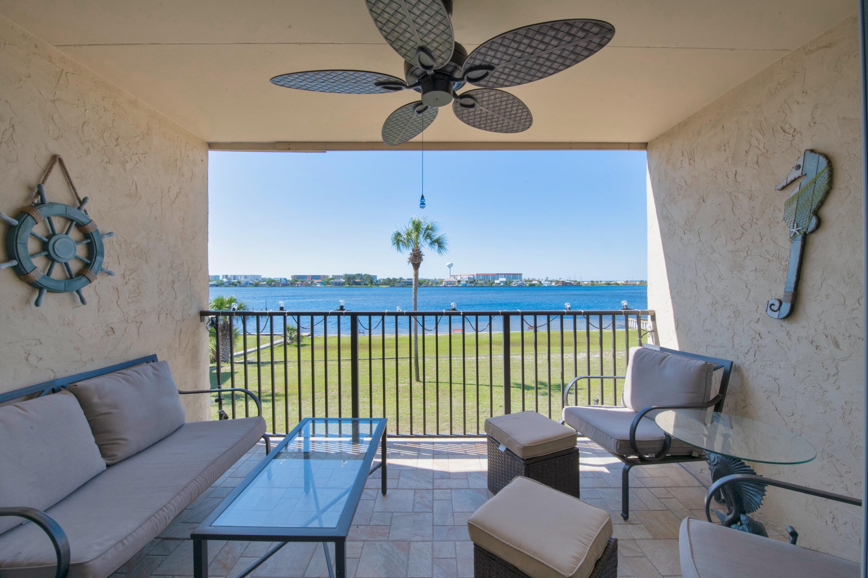 **ACCEPTING BACKUP OFFERS** 
Welcome to your 'Little Slice of Heaven'.  AWESOME WATERFRONT UNIT with GULF VIEWS!! Enjoy waking up to beautiful sunrises AND relaxing to stunning sunsets from your private balcony!! Unit has an appealing floor plan with a spacious combined living and dining area that flows through glass sliders to a covered area overlooking the Intercoastal Waterway and views of the Gulf. Condo has recently been Modernized... Featuring a Well designed Kitchen with New 42 inch Cabinets w/soft close, under mounted lights and custom hardware-Sparkling Granite counter-tops -stylish stone backsplash- Matching stainless steel appliances. Newly installed double pane windows and JELD WEN Exterior doors rated for premium efficiency and High wind impact. New 6 panel interior doors with brushed nickel hardware. Custom Faux wood levolor blinds. Bathroom was completely streamlined with a well-proportioned 32 inch wide walk in shower with tile and stone mosaic accents. Elegant style vanity featuring a vessel sink. New state-of-the-art exhaust fan (reduced noise) Ceiling was raised to accommodate for new recess lighting with added dimmer switch. LED lighting installed throughout..The walls and Ceilings were completely stripped and resurfaced adding a NEW Aesthetic look featuring crown Molding and 5 1/2 inch custom baseboards.. Refined closets for a more space-efficient look and maximum storage. For your Convenience (tucked away) A sizable Samsung stackable washer/dryer. All electrical,plumbing and HVAC system has been revamped!! Only minutes to the BEACH, SHOPPING, RESTAURANTS and MILITARY BASES. Sea Palms of FWB is a Waterfront Community with over 200ft on the Inter-coastal waterway.. Including amenities such as community room, pool, fishing and laundry facilities. PERFECT for a second home, Vacation rental investment or just a place to call home near the BEACH!! PET FRIENDLY & SHORT TERM RENTAL APPROVED!