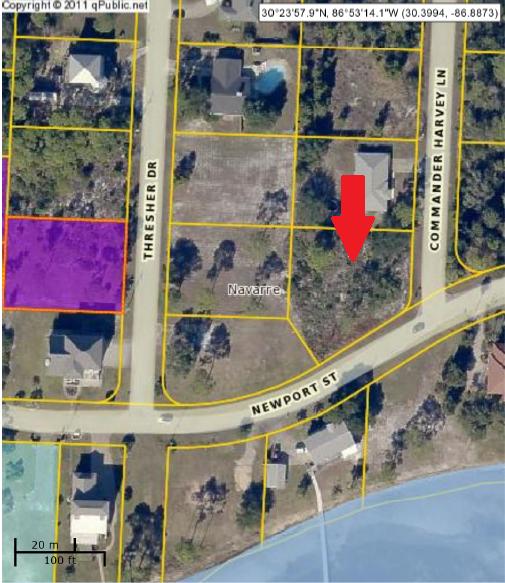 Beautiful corner lot with gorgeous views of Navarre Beach across the Santa Rosa Sound. Almost 1/2 an acre is available to build the home of your dreams overlooking the water. Lot across the street is part of a neighbors yard so no you will never lose the view! No HOA means no building rules! Build to suit. Located on a quiet street with very few neighbors. Right across the road are both the Holley-Navarre Middle and Intermediate schools. Only 0.3 miles to West Navarre Park boat launch. The possibilities are endless, don't miss out! Close to shopping, entertainment and more!
