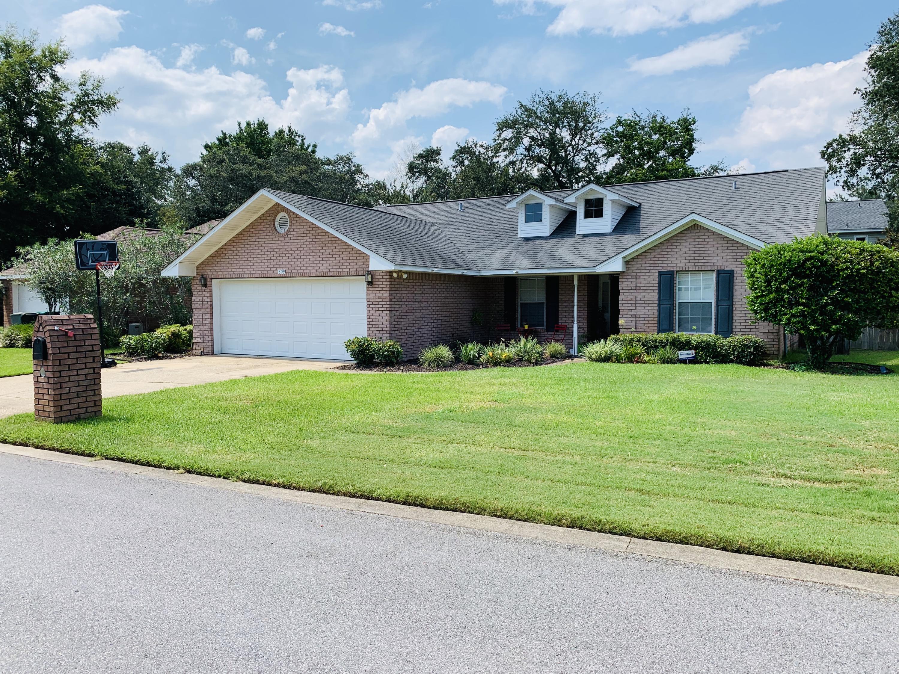 Beautiful family friendly home in desirable Bluewater Bay. A few of this home's great features include updated kitchen and flooring, wood burning fireplace, spacious master suite, family room & fenced backyard. Home located convenient to A+rated Bluewater Bay Elementary School, EOD school and Mid Bay Bridge leading to the beautiful beaches of the Emerald Coast. Owner will consider small dog or female cat. Any pet must be spayed/neutered, current on all shots and housebroken (sorry no puppies) and will required a non-refundable pet fee. Tenants are required to carry Renter's Liability insurance. Any person 18 years old or older must apply separately.