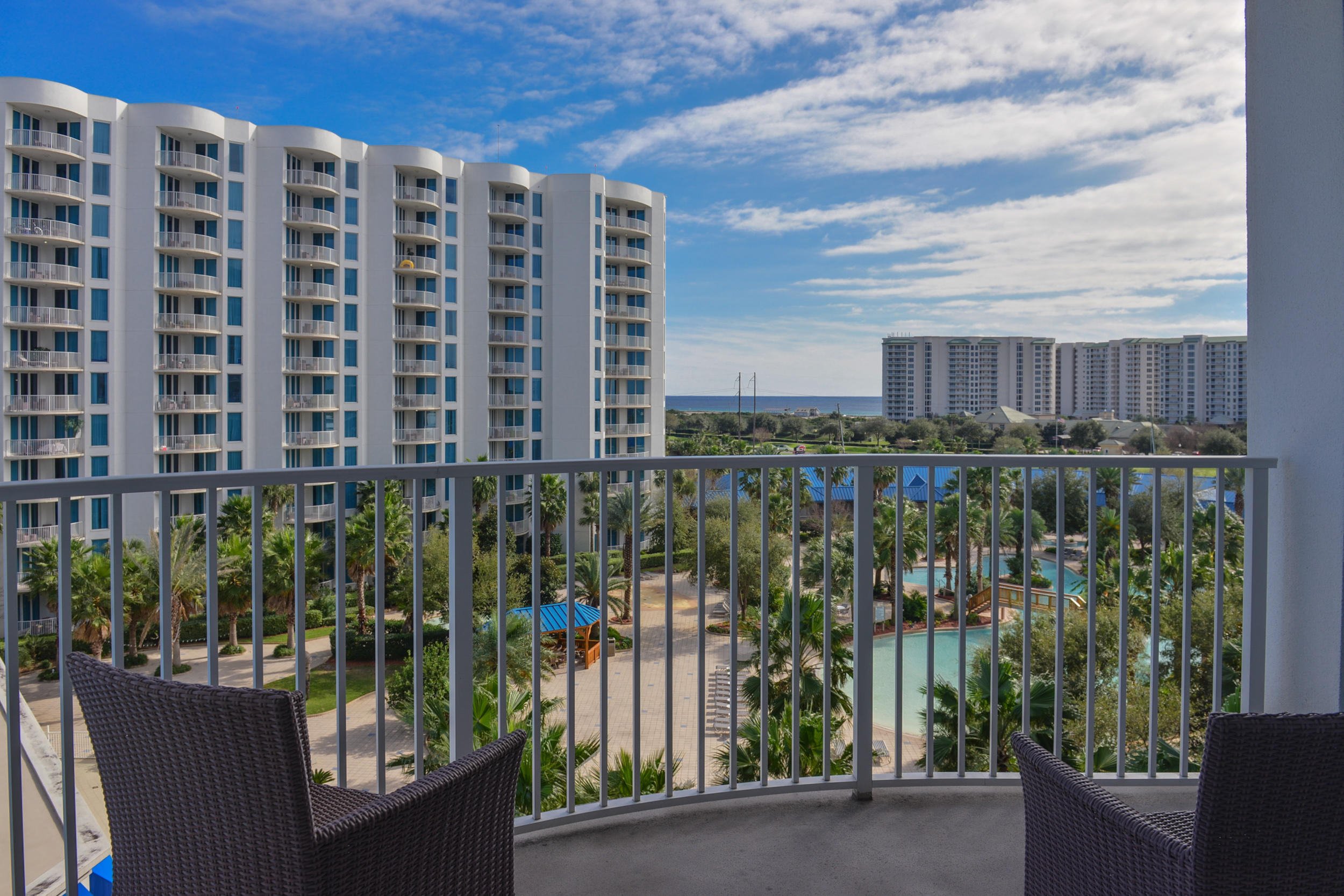 This Palms of Destin 6th floor west building pool facing unit is ready to move in with added furnishings and appointments. This is the Jr. 2 bedroom that has the ''Captain's bed'' in the 2nd room and also has a trundle to sleep 2 guests. Space abounds in this 970 square foot unit offer one of the largest living areas at the Palms. You will find granite counter tops in the kitchen and the master bath. The beautiful master bedroom also has a sliding door to the terrace to enjoy the views of the pool and the gulf. The master bath has a large garden tub with shower and the guest bath is equipped with a tiled walk-in shower. The Palms has too much to offer to list. Contact listing agent for more information. Taxes for 2015 were $1497.