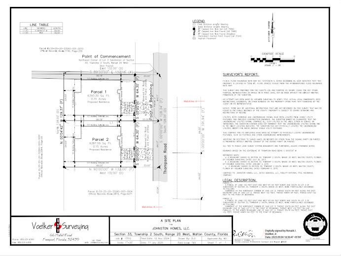 For Sale 2 LOTS Residential lots.$239,900 EACH .. Sold As a Package. Lot A & B Lot is level for easy clearing and all is in zone X. Adjoining lot (MLS 990463) is also available at same list price. Just a short drive down Thompson Rd to 30 A and the beaches in the Dune Allen Area.