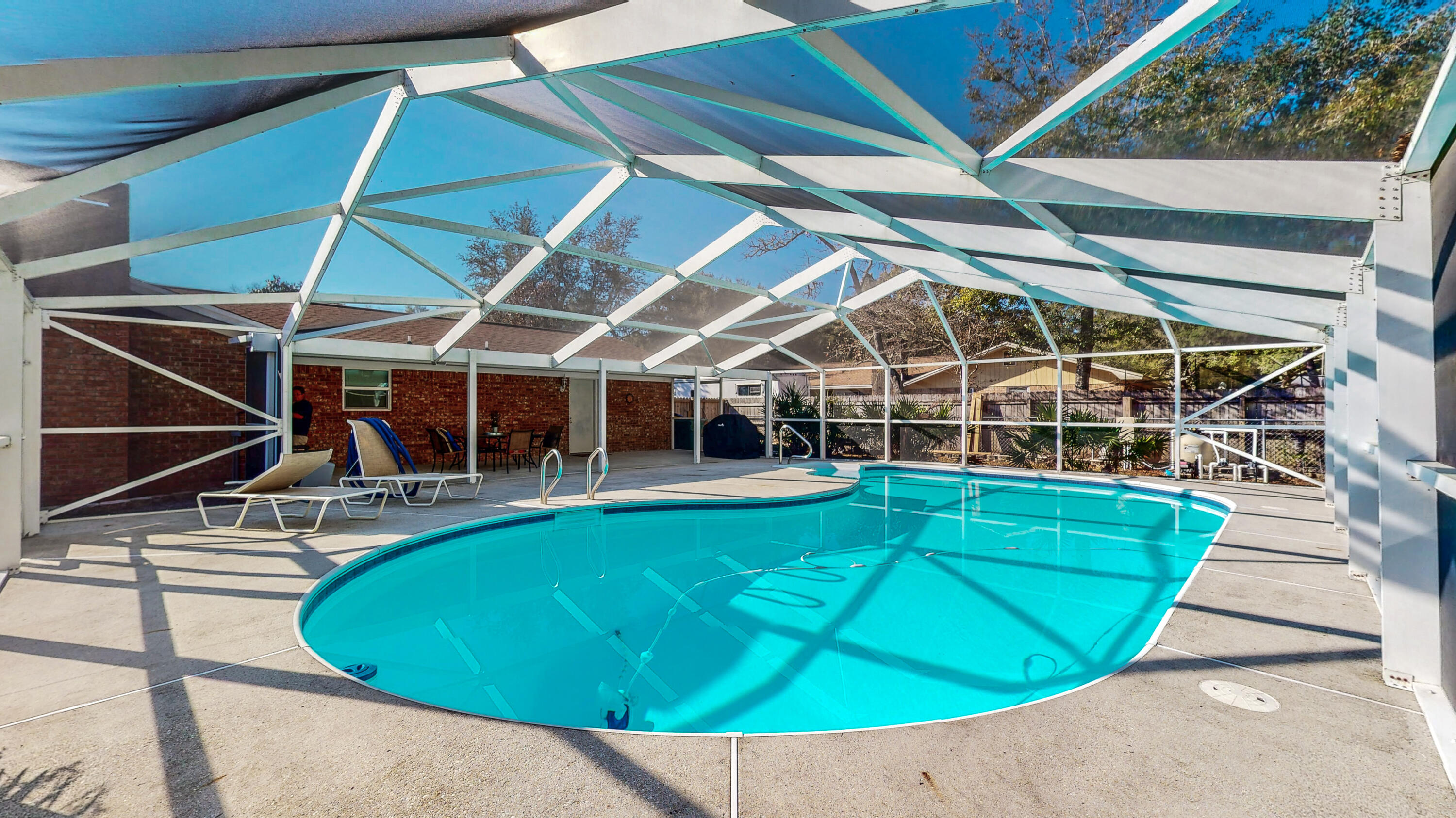 LOCATION, LOCATION, LOCATION! Beautifully updated 3 bedroom/2 bath POOL HOME with an office, in Niceville! Walking distance to Ruckel, Niceville High, Northwest Florida State College, Niceville Skatepark & Niceville Children's Park! All brick home with a HUGE enclosed pool area! Home features granite countertops in the kitchen, tile, large oversized driveway and bamboo flooring in the dining room & living room. Home has been freshly painted, front yard has been landscaped with new sod, new A/C (RunTru by Trane) with Solace Air UV System w/10 yr warranty in 2020, all new ceiling fans & light fixtures, new pool pump & Polaris pump. This home is in immaculate condition and is a MUST see! View this property NOW virtually copy & paste the link into your browser https://my.matterport.com/show/?m =sB1gu1zebzY&mls=1