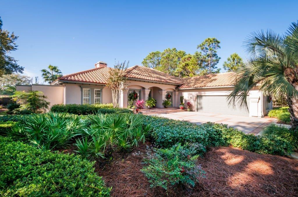 Stunning 3BR/3.5BA Executive Estate home on oversized lot w/ stunning pool & impressive custom outdoor kitchen. As you walk through the grand foyer into your fully furnished dream home! Inside this home features European wide plank wood flooring, crown moulding, plantation shutters, fireplace & more. The kitchen boasts stainless steel appliances & granite countertops. The En Suite Master BR & BA has dual sinks, whirlpool tubs, walk-in closets, & tray ceilings. Step outside to the custom outdoor kitchen. When it is time to relax, sit back on the patio w/ a book or relax in the saltwater pool or spa. 2 car garage w/ room for golf cart. Located on hole #16B of Ravens Golf Course in beautiful Sandestin near beaches & the bay.