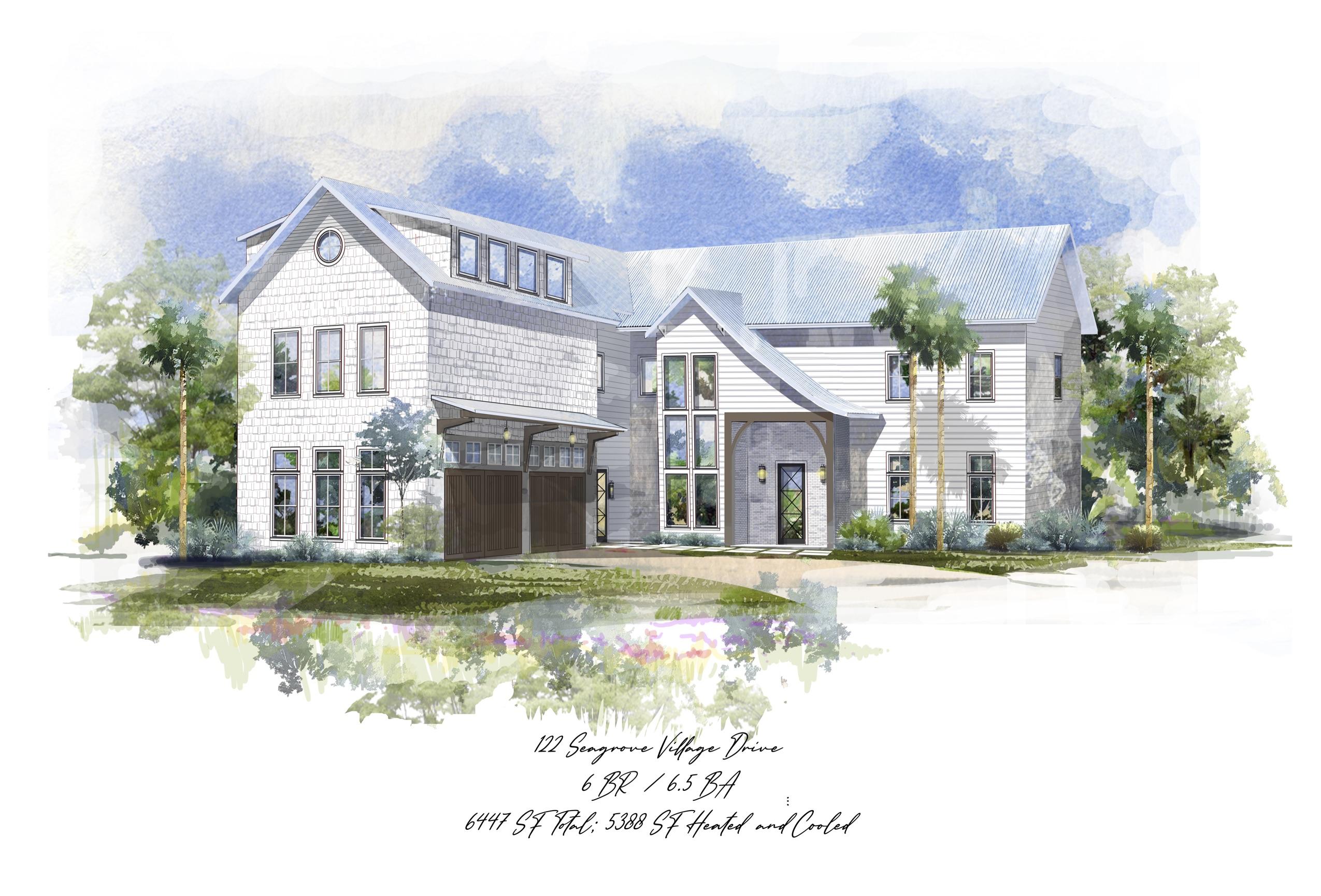 Centrally located in the heart of 30A, 122 Seagrove Village is the pinnacle of luxury and comfort. With over 5,300 square feet of thoughtfully designed living space, no detail was overlooked. Upon entering the front door you are greeted with an open living area with soaring 12' ceilings and antique white oak floors. The kitchen boasts top of the line appliances and an oversized island with seating for six. The first-floor master suite features reclaimed oak ceilings and a spacious bathroom with a custom shower and soaking tub. The backyard is a true outdoor oasis configured with entertaining and relaxation in mind. The unique location is within close proximity to the beautiful white sand beaches and just a short walk or bike ride to Seaside with world-class dining and shopping venues. The pool with integrated sun-shelf and the sunken floor fire pit are surrounded by lush landscaping creating the upmost intimacy and privacy. The outdoor area also features a covered patio with a summer kitchen and seating area. The modern floating staircase leads to the second floor which is home to another master suite and three additional bedrooms. The third floor creates an opportunity for a stately theatre or game room with vaulted ceilings and bunk room. Quality in craftsmanship can be seen throughout from the double insulated impact windows and doors to the 24-gauge metal roof. Whether you are looking for an investment property with impressive rental potential or a full-time residence this home is sure to impress and support the sought after 30A lifestyle you deserve.
