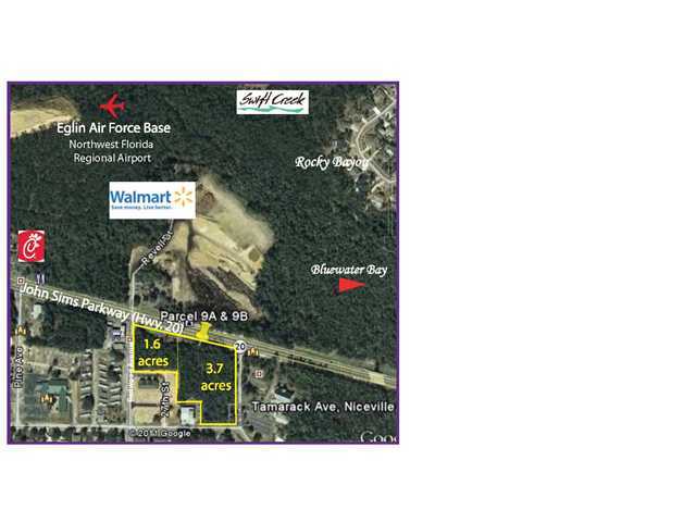 Great location at a lighted intersection on Niceville's main corridor! Adjacent, vacant 3.7+/- acres is also available and may be combined, if necessary.