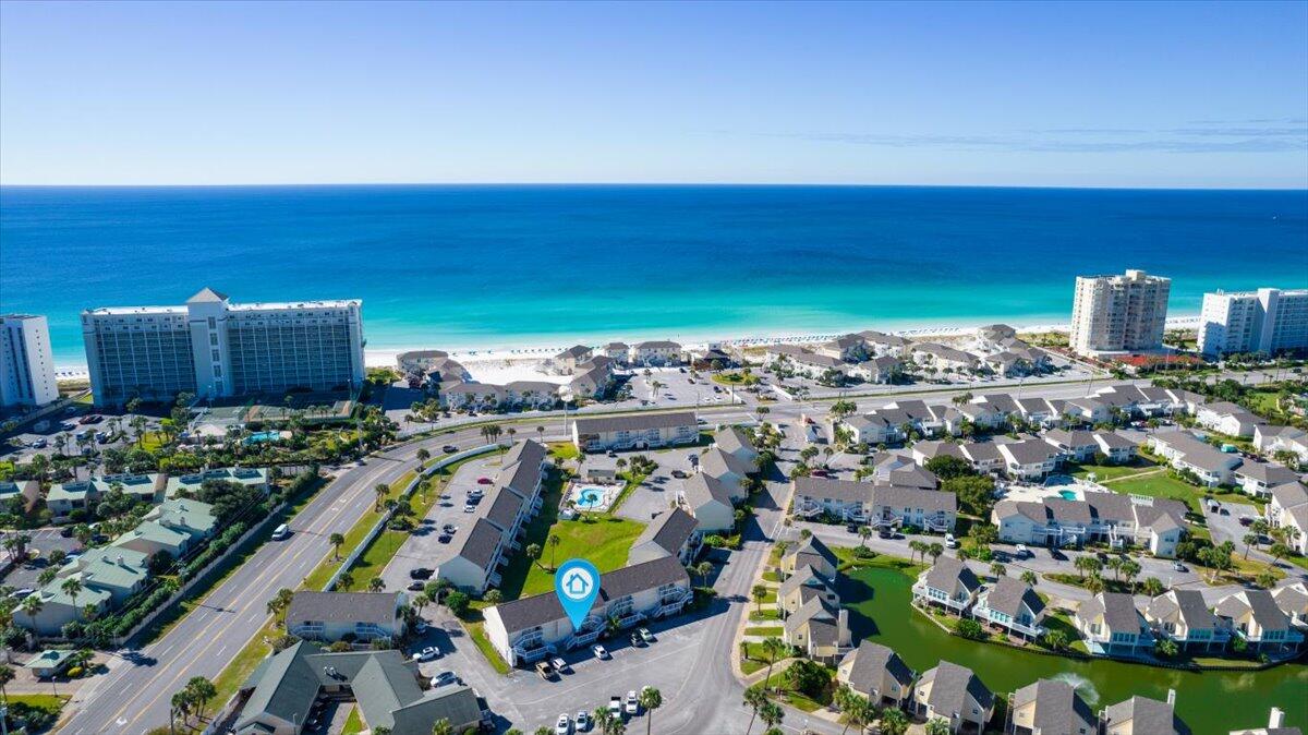 Private beach, well maintained, never rented! 1st floor and conveniently located off main entry drive with short walk to the beach. This studio condo features new roof, water heater, dishwasher, carpet and luxury vinyl throughout. Community is pet friendly. Amenities include 1,100 ft of beachfront, boat slip rentals and launch, 5 pools, 3 hot tubs, 6 tennis courts and 9-hole, par-3 golf course. Enjoy the ease of onsite dining at Rick's Sand Trap Beach Bar & Grill or fine dining overlooking the marina at Louisianna Lagniappe. Step right outside of the community into the heart of Destin which is bursting with entertainment, shopping and experiences for the entire family. Sandpiper Cove is the jewel of Downtown Destin. Come see this home today and own your piece of the Emerald Coast.