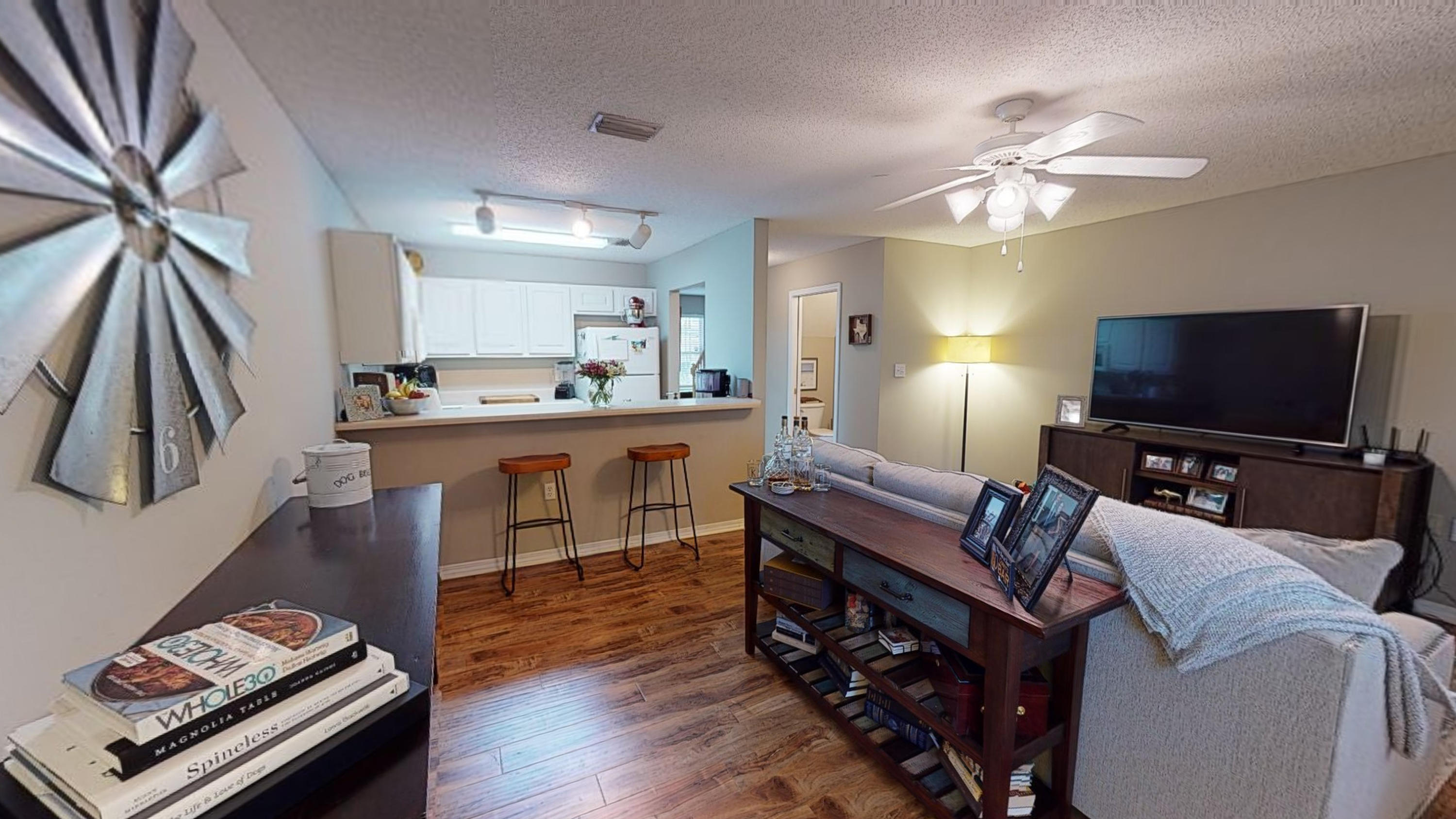 Check out the 3D Virtual Walk thru attached. Adorable 2 bedroom, 2.5 bath END UNIT townhome, conveniently located within central Fort Walton Beach.
Upon entry, you'll be greeted with an open and cozy floorplan. The main floor features a large living space with LVP flooring, an open kitchen with clear sitelines into the living room, and a breakfast bar. Additional half bath located downstairs for guests. Neutral tile in first floor hallway, kitchen, all baths and laundry room.
Upstairs you'll find two spacious bedrooms each featuring a full en-suite bathroom. The back of the home offers a relaxing patio and a partially privacy fenced yard.
Attached single car garage. Close to military bases, shopping, restaurants, and beaches. Call today to schedule your private viewing.