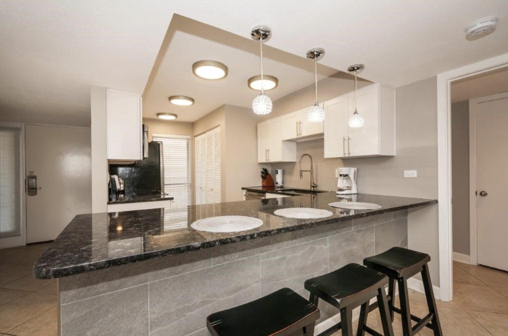 A contemporary full renovation in a spectacular fully-furnished 3 bedroom, 3 bath unit that sleeps 8. Balcony affords a view of the Gulf. Turn key! Solid rental history! Enjoy Mainsail amenities of 700' of deeded beach access, 2 pools, tennis court, gated entry, an exercise room, sauna, and game room. Located in the heart of Miramar Beach, the property offers convenient nearby shopping, dining, and entertainment. Whether investment or personal use, this unit could be exactly what you're looking for! Gross rentals for 2018 are $40,309. Mainsail is undergoing a large-scale restoration project to include exterior stucco work, balconies, some railings, and walkways.  Further information on request.  Buyer to confirm all information, measurements, and fees.