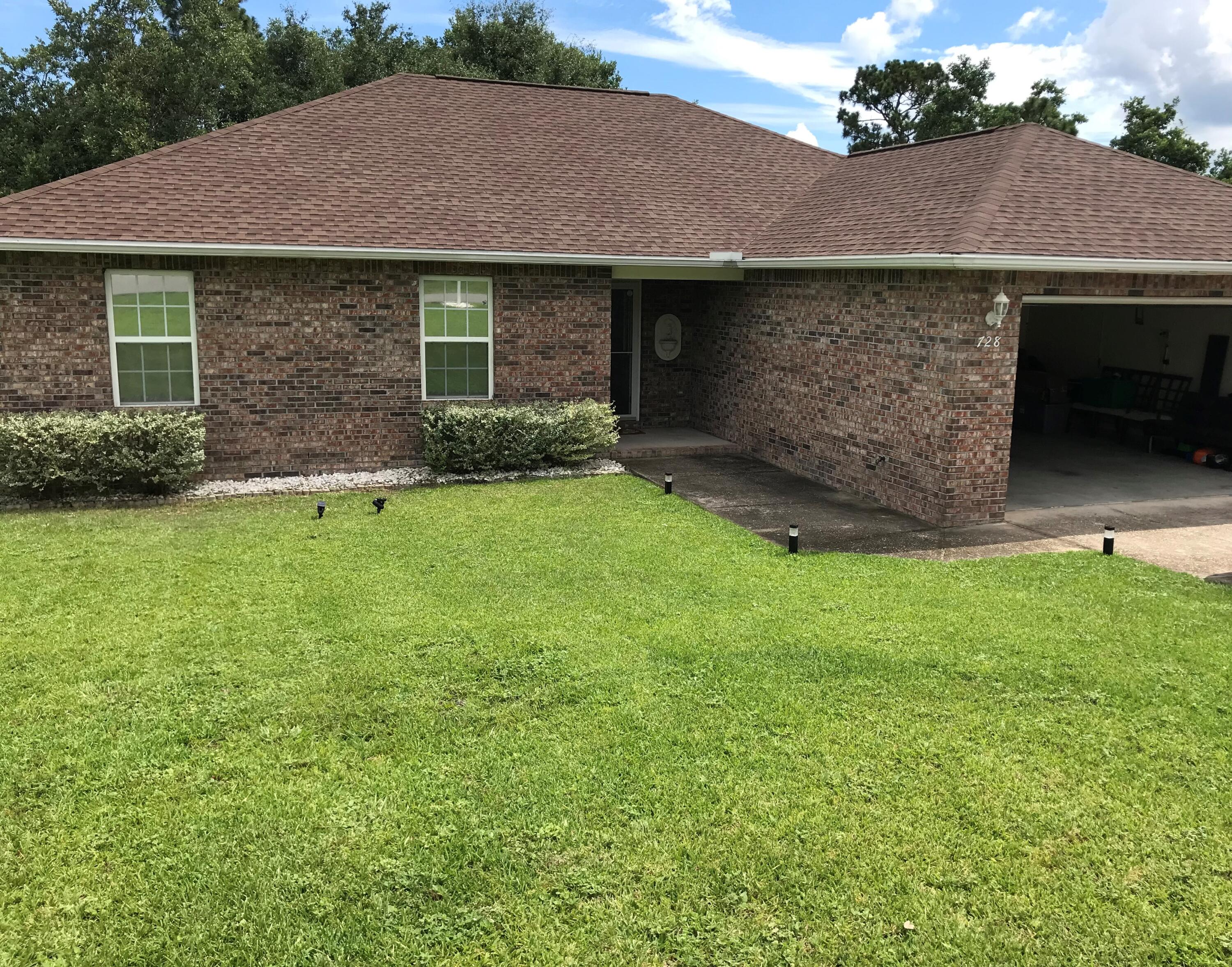 You will love this 4 bedroom 2 bath home.  All brick home located in the very desirable Steeplechase Neighborhood.  Very well kept home features a wide open feel with the tall cathedral ceiling and cozy fire place in the living area.  Kitchen boast spectacular tiled back splash, gray counter tops and lots of bright white cabinets.  Dining area is just off the kitchen.  Master bath features a walk in closet, exquisite tiled shower with 2 seats, duel vanities, and built in medicine cabinet.  Plenty of room in the laundry area for extra storage.  Cozy sunroom and back deck for entertaining family and friends.  This is a hidden jewel.  Don't miss out on this one.