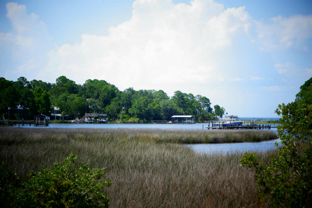 SCENIC .457 ACRE WATERFRONT LOT. Fronts Hogtown Bayou. Quiet, serene, and at the end of a cul-de-sac, this WATERFRONT land is located in a platted neighborhood. The lot offers ACCESS TO THE BAY and beautiful views. This lot is so full of natural wonder and charm on the bayou, you must walk it to experience. River Bend Subdivision is located just north of HWY 98 on Mussett Bayou Rd. Louis Louis Restaurant marks the turn off HWY 98. Close to restaurants and shopping in a quickly developing area. It is an opportune time to build. All measurements and information is deemed reliable but must be verified by the buyer.