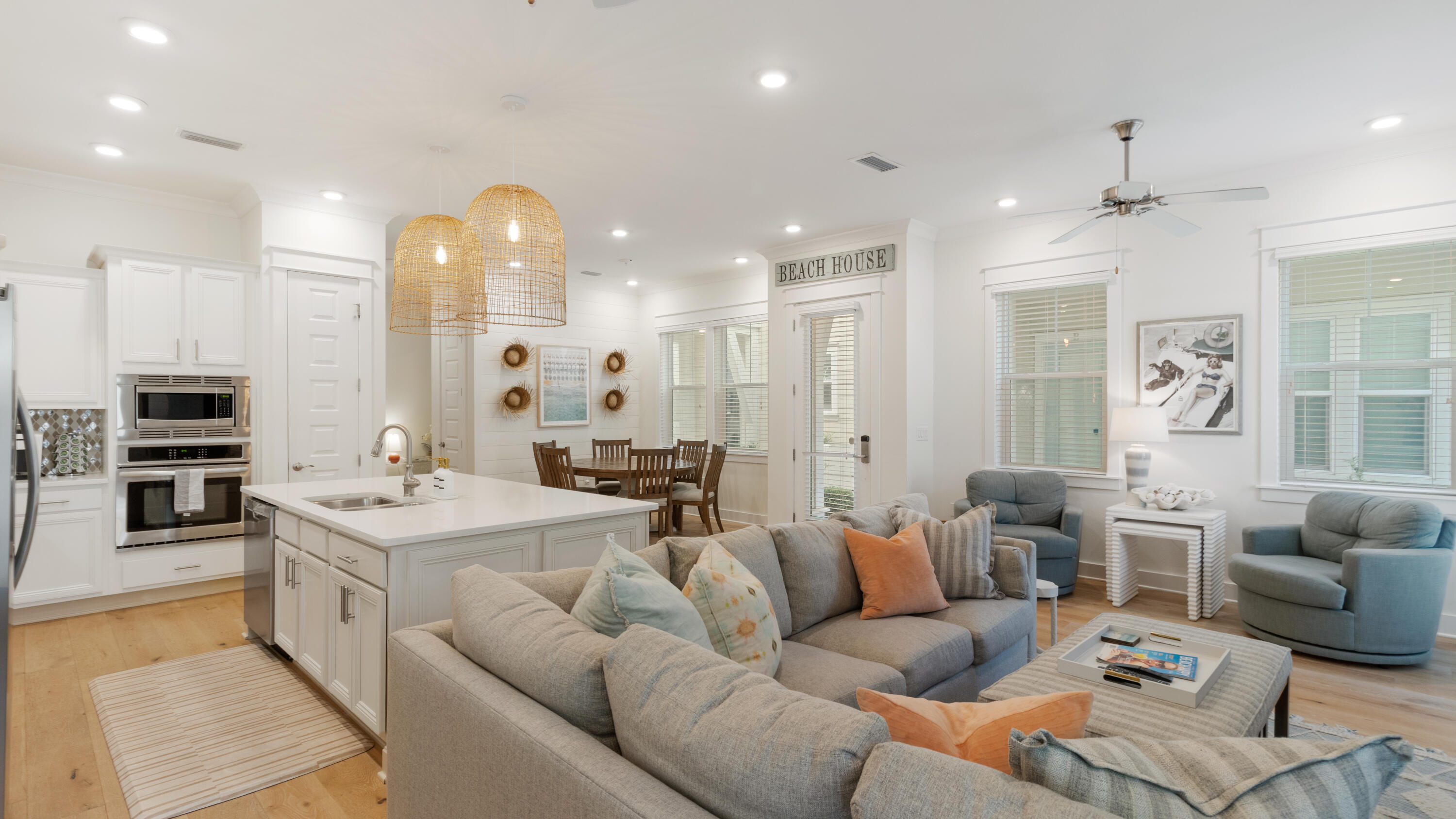 Welcome to the 'Sandy Peach'. This highly upgraded, turnkey and furnished Bahamas Unit 'A' is the largest and most popular style townhome option in Prominence North. This lovely unit is priced to sell. As a bonus, the 6-seater golf cart, along with four adult bikes, a ping-pong table and Weber grill will all convey. 

Offering a generously-sized open living, dining and kitchen space, there is plenty room for a large group of family and friends. This space is delightfully appointed with some newer furnishings and decor. It features designer lighting, and upgraded white oak-toned wide plank wood floors which continue to the upstairs hall and into the primary bedroom. The 10-ft ceilings and abundance of windows on the 1st floor give the impression of even a larger space. This townhome is well equipped as rental with consistent five star reviews, being currently self-managed through VRBO and AirBNB. Rental Projections are up to $91K. 

Here you have a rare combination of luxury, space and location. Just off the family room is an oversized balcony with newer poly-wood furnishings. The unit has been updated with painted Shiplap in various locations and upscale furnishings.  

This is undoubtedly one of the nicest Prominence units currently on market. It presents your opportunity to capture it just in time to collect all of the wonderful upcoming rental revenue. However, the current owners have not had short-term rental as a priority.

The light and bright neutral palette with pops of tasteful coastal colors through-out is something to appreciate. Additionally as well, the 10ft ceilings, 8 ft doors, an abundance of storage, tiled bathrooms, the Rinnai tankless Water Heater, Impact-rated windows and doors, plus upscale kitchen appliances provide quality and confidence. 

The location is on the west side of the community, far enough off of Hwy 30A and from the pool area to offer a serene atmosphere, yet close enough to, within moments, enjoy the community pool, fitness center and to pop across to The Big Chill for many varied activities, lunch, dinner or shopping.

The Town of Prominence is located on HWY 30A between Seagrove Beach and Alys Beach, adjacent to WaterSound Beach. Residents and guest will enjoy easy access to a beautiful Town Center (The Big Chill), Resort style pools, Fitness Center and Private Shuttle Service to the beach access. ''The Big Chill'' includes restaurants, shops, and an amphitheater with covered event pavilion, a cinema screen for movies, as well as a stage for concerts and events.

Disclaimer: All listing details are deemed to be correct, but buyer/s are responsible for verifying all essential details.
