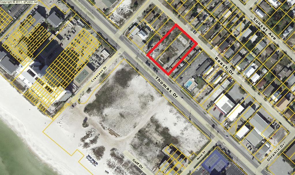THOMAS DRIVE - PCB
UNOBSTRUCTED VIEWS OF THE GULF. FLOOD ZONE X. Property has Future Land Use Map designation of NCOM (Neighborhood Commercial) and a Zoning of C-1 (Neighborhood Commercial). Additionally, the site is within the Beaches Special Treatment Zone, and also located along a designated Tourist Corridor. Both Lots being sold together. 1 acre.