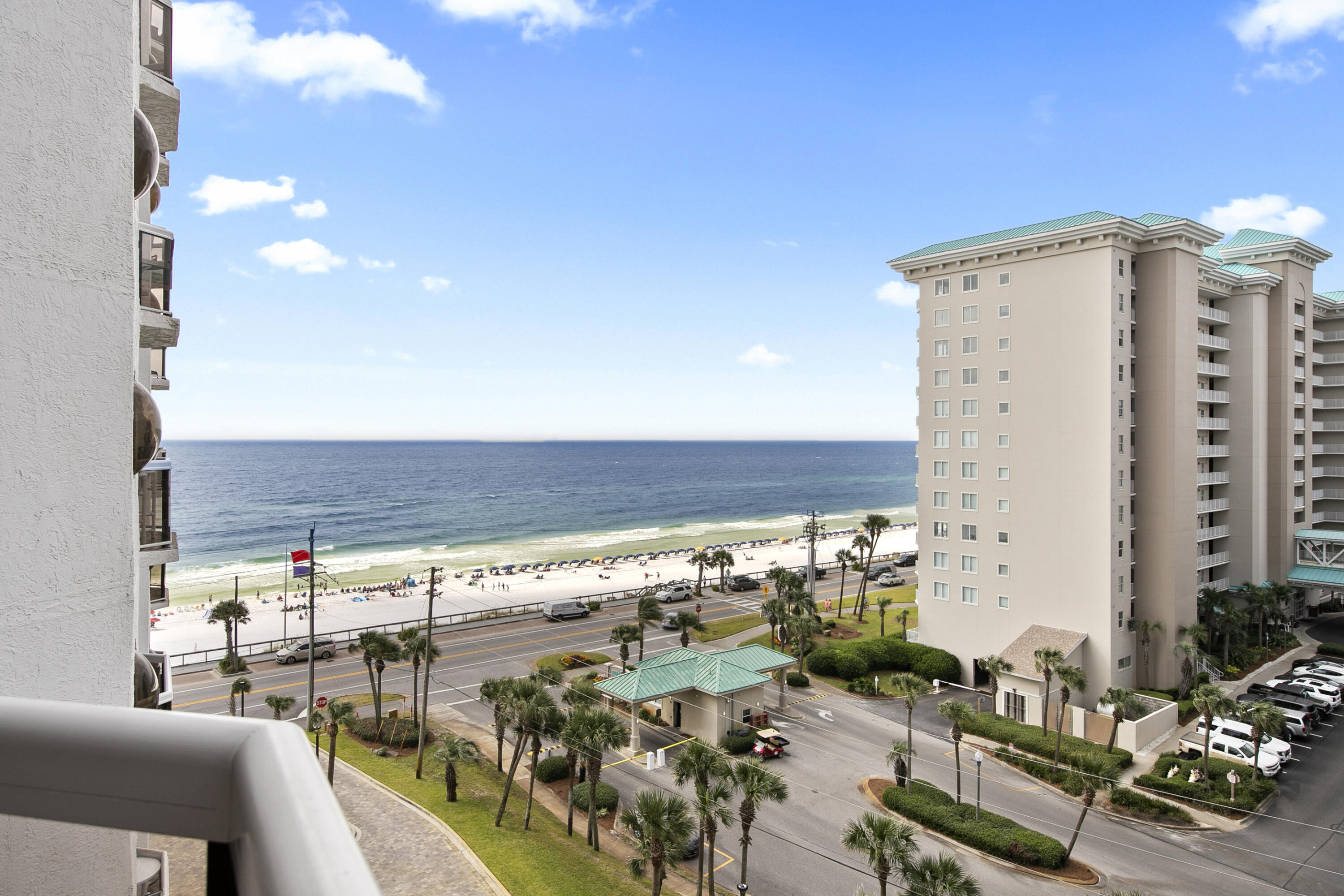 This lovely condo is your ticket to the fabulous beach lifestyle.  Great view of the beach and nicely remodeled.  Stylish kitchen with updated cabinets, counters, backsplash and stainless appliances.  The bathrooms have also been redone with walk in showers, pedestal sinks, and new vanities. Plenty of room for the family to make vacation memories and you can also take advantage of the lucrative rental market. Owners get 2 unassigned covered parking spots, first come first serve. Plenty of fun amenities including tennis, pool, exercise room, sauna/steam room, and onsite restaurant. The sky bridge makes it easy to get to the beach and the beach bar. Many exciting attractions in the area. Buyer to confirm all information.