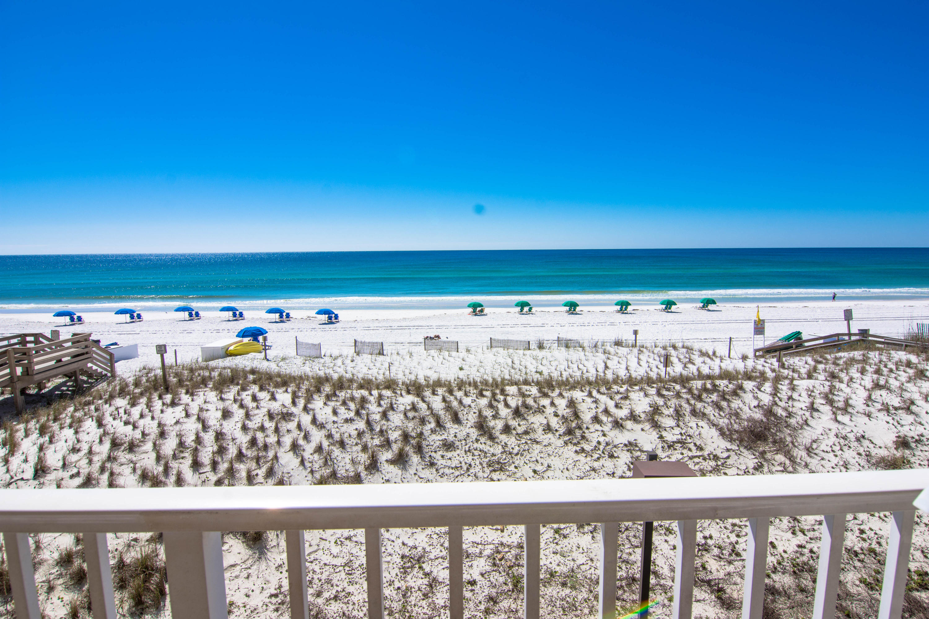 2 bedrooms PLUS bunk room! The best of the beach at Sea Dunes. You'll fall in love with this low density complex with only 24 units  and with 120 feet of deeded beach, you'll feel like its your own private beach! This luxe condo has 3 bedrooms including a Gulf front master suite, king sized guest suite and a bunk room! The gourmet kitchen has granite counters and the condo has tile floors throughout the ENTIRE condo! Enjoy the resort amenities of Sea Dunes including a pool, hot tub, bbq grills, covered parking and private beach access.