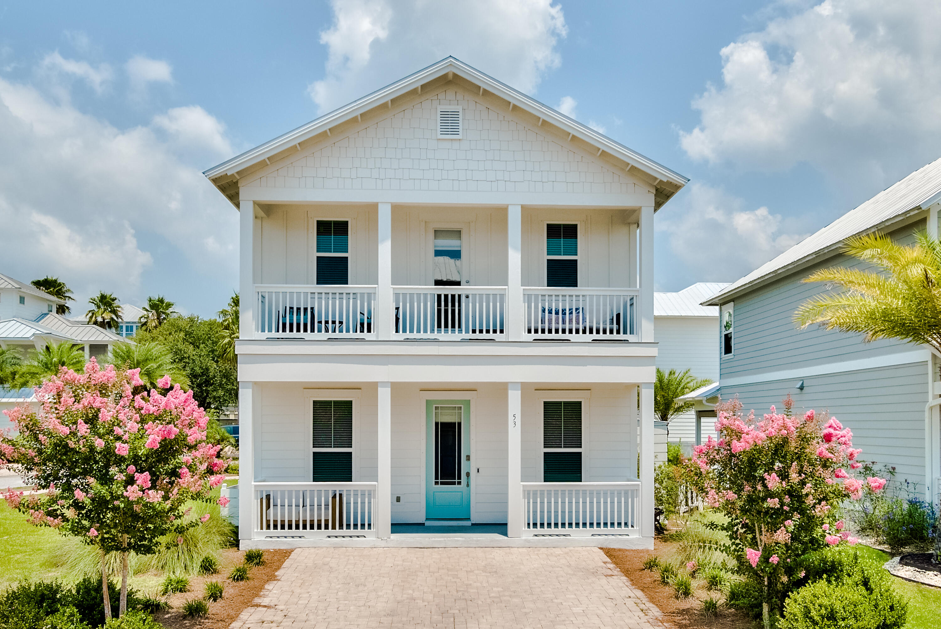 Enjoy life at Grande Pointe in Inlet Beach with private access to Lake Powell, a rare coastal dune lake, just moments from the sugar-white sand beaches of South Walton. Projections are $73,000 and all furnishings convey. Tucked away just north of Scenic Highway 30A, this three-bedroom, two-and-a-half bath home has a delightful two-story floor plan with covered porches. Freshly painted on the exterior as well as interior bedrooms. As you enter this lovely home you will find 10-ft. ceilings and beautiful hardwood throughout common areas and plush carpet in the bedrooms. The kitchen has been designed with the gourmet chef in mind with granite countertops and stainless steel Electrolux appliances including gas cooktop, dishwasher and wall oven The home has the perfect design on a rare expansive corner lot with parking on a brick paver driveway. Enhanced by double covered front porches and a convenient side storage area. The bathrooms feature tile and granite with a bathtub and shower
combination in the full guest bathroom and a walk-in shower in the master ensuite. The master bedroom is spacious and has exclusive access to a private covered balcony. Additional features of the home include a half bath near the entrance and convenient under-stair storage, and is being offered furnished and move-in ready. Grande Pointe boasts an impressive community pool, clubhouse and private dock located on Lake Powell for owners and guests. The neighborhood is located near several public beach accesses; Camp Helen State Park with miles of hiking and biking trails; and Highway 98 to quickly navigate to the airports in Destin or Panama City Beach. It is also conveniently situated near the shops and restaurants at 30Avenue, the new pedestrian tunnel and the world-class amenities along Scenic Highway 30A, making this a perfect investment property or primary residence.