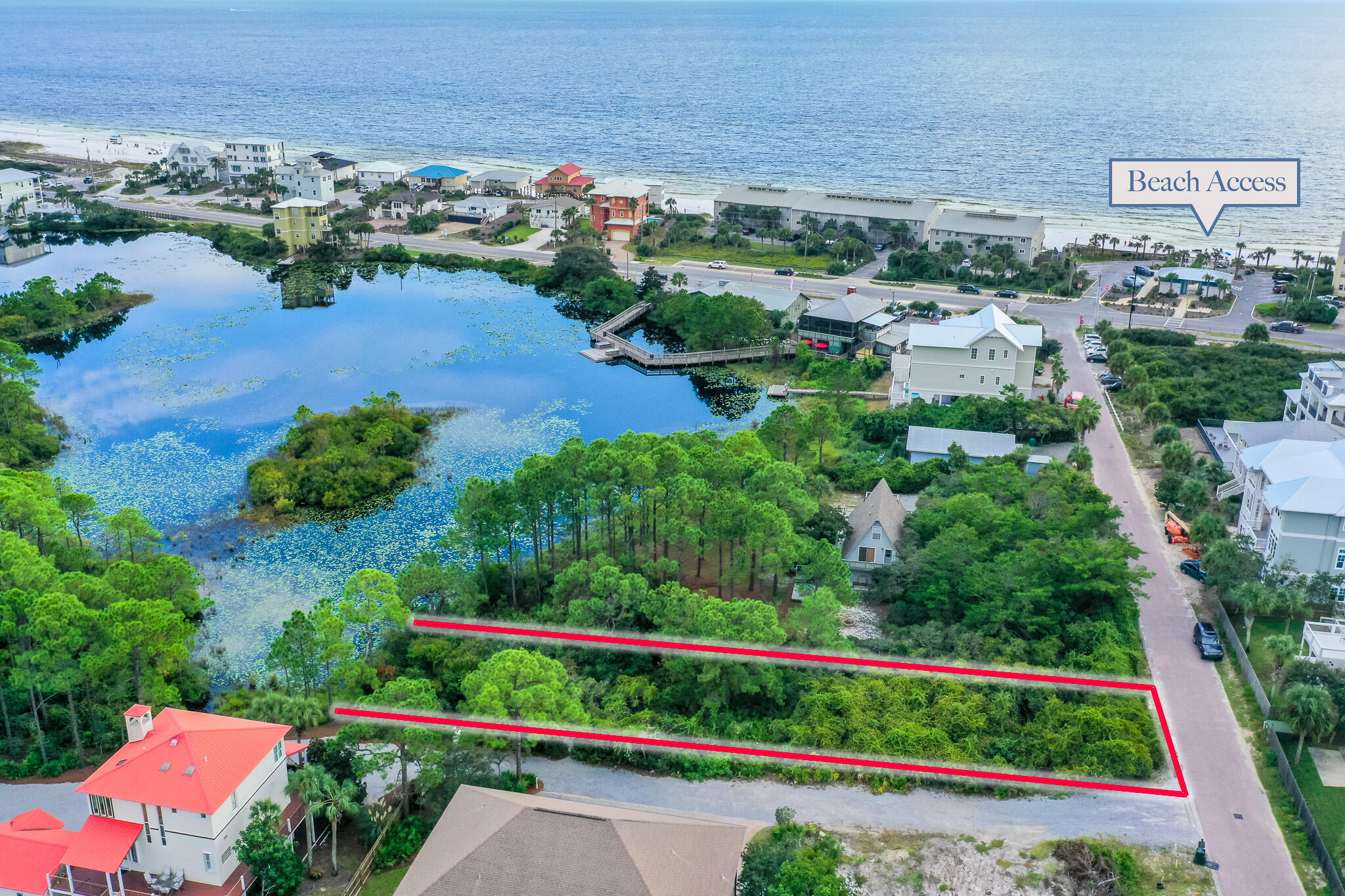 Fantastic development opportunity. 66 N Woodward has been replatted and is now home to FOUR LOTS. Located on Allen Lake and zoned Neighborhood Infill, this four lot development has endless development opportunities! Positioned 300ft from 30A's NEW Dune Allen Regional beach access and just 3 lots back from Stinkys Fish Camp, 30a's lakeside dinning and entertainment hot spot! Exceptional area for building vacation rentals or second homes. This listing is for the most northern lot.

Buyer to verify all information and dimensions. Information is deemed reliable but not guaranteed.
