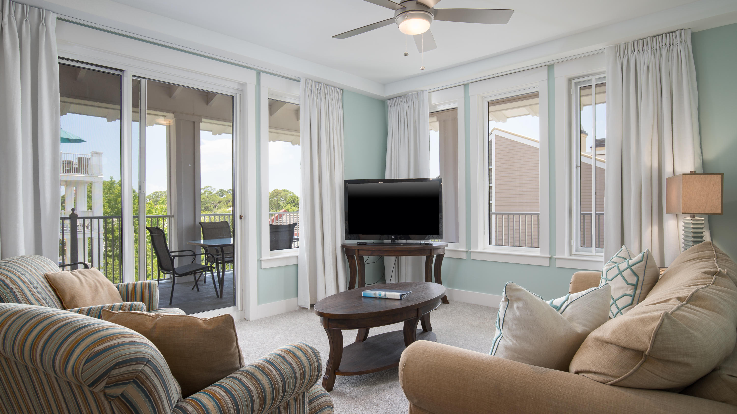 Sleeping Arrangements
One Story Unit / Guest, King Bed; Master, King Bed; Living Area, Sleeper Sofa
Experience Your Vacation Haven
NEWLY REMODELED Just above the fun of Baytowne Wharf, you and your guests can take in the sights of the Events Plaza from the expansive wrap-around balcony in this 2 bedroom, 2 bathroom top floor unit.
Spend your vacation in this luxury, open concept unit featuring an an airy living room with a flat screen television and sleeper sofa, a light and fully equipped kitchen. After a night out, serve-up a snack using the full-size coordinating appliances, generous counter space plus breakfast bar seating. Head out onto the top floor balcony that overlooks the Village of Baytowne Wharf and relax in the full set of outdoor seating. When the day is done, slumber in comfort in the master suite's king bed or second bedroom's king. The master bedroom is complete with a private en suite bathroom with double sinks, a walk in shower, and a private tub. The second bedroom has access to a hallway bathroom containing a stand up shower. 

Take the elevator down to the action for the latest event at Baytowne, or just take in the numerous options for shopping, dining or live music. The Sandtram is at your doorstep for an escape to the beach for a little time in the sand or over to Jollee Island for a nature hike. Don't forgot, the Baytowne Marina is just a walk away where a stand-up paddle board is waiting for you! 

Complete your vacation experience with additional amenities unique to Market Street Inn, like a fitness center, community bar-b-que grill, free covered parking, and a keyless entry system.

Guest Walk-Through 
One Story Unit  Kitchen, Living Room, Dining Room, 2 Bedrooms, 2 Bathrooms
Amenities Community Pool, Hot Tub, Grill, Elevator, Laundry
 
About the Community of Market Street Inn
Market Street Inn places each guest in the center of the Village of Baytowne Wharf with the added conveniences of a luxury condominium.  Take part in any of the year-round festivals and countless seasonal events from the spacious balconies or step downstairs to the Events Plaza for an up close adventure.  Each of the one, two, and three bedroom units include full-size appliances, are fully furnished and offer access to other great amenities like an outdoor fireplace and barbeque grill.

The Market Street Inn community features include immediate access to the Village of Baytowne Wharf, amenity terrace with a hot and cold spa, fitness center, Baytowne Marina, and a nearby tennis center.

Added Fun Partners! 
As a My Vacation Haven guest, enjoy additional ways to save through our Added Fun Partners where we offer unique discounts to community eateries, beach activities and retail shops so you can save while you stay!  
 
MVH Beach Closet Perks! 
Pack less, play more!  This property offers our MVH Beach Closet stocked with complimentary beach chairs, Boogie board and sand toys for use during your stay.  
 
MVH Rental Restrictions 
Guests can always reference our Rental Restrictions and Terms of Use through our website; just click these links.  For additional questions, our Customer Service Team is always ready to assist!