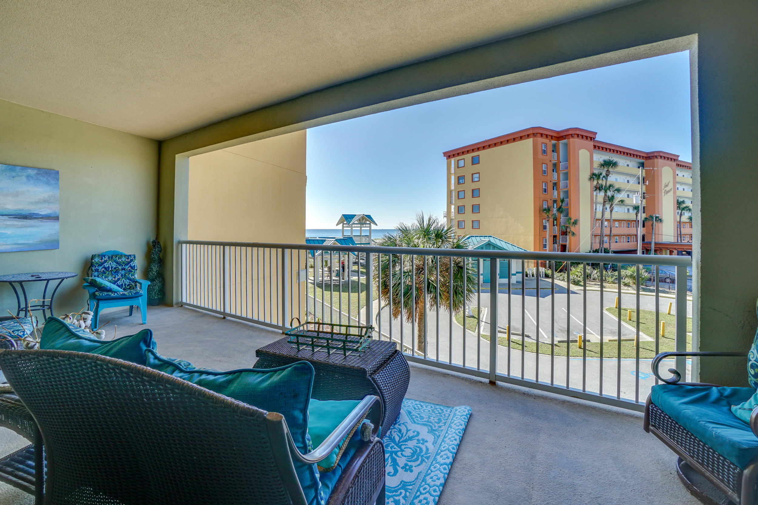 Property is under contract but accepting backup offers. Azure is the crown jewel of Okaloosa Island and this stunning 3 bedroom, 2 bath condo at Azure is one of the reasons why!  Beautifully updated, impeccably furnished and meticulously cared for – this condo is truly in turnkey condition and ready to be a top rental income producer! Imagine one of the area's most luxurious condominium complexes with every amenity desired including 2 pools, 2 hot tubs, a spray park, fitness center, gated garage parking and a large boardwalk to access the beautiful beach. All you need is your bathing suit!