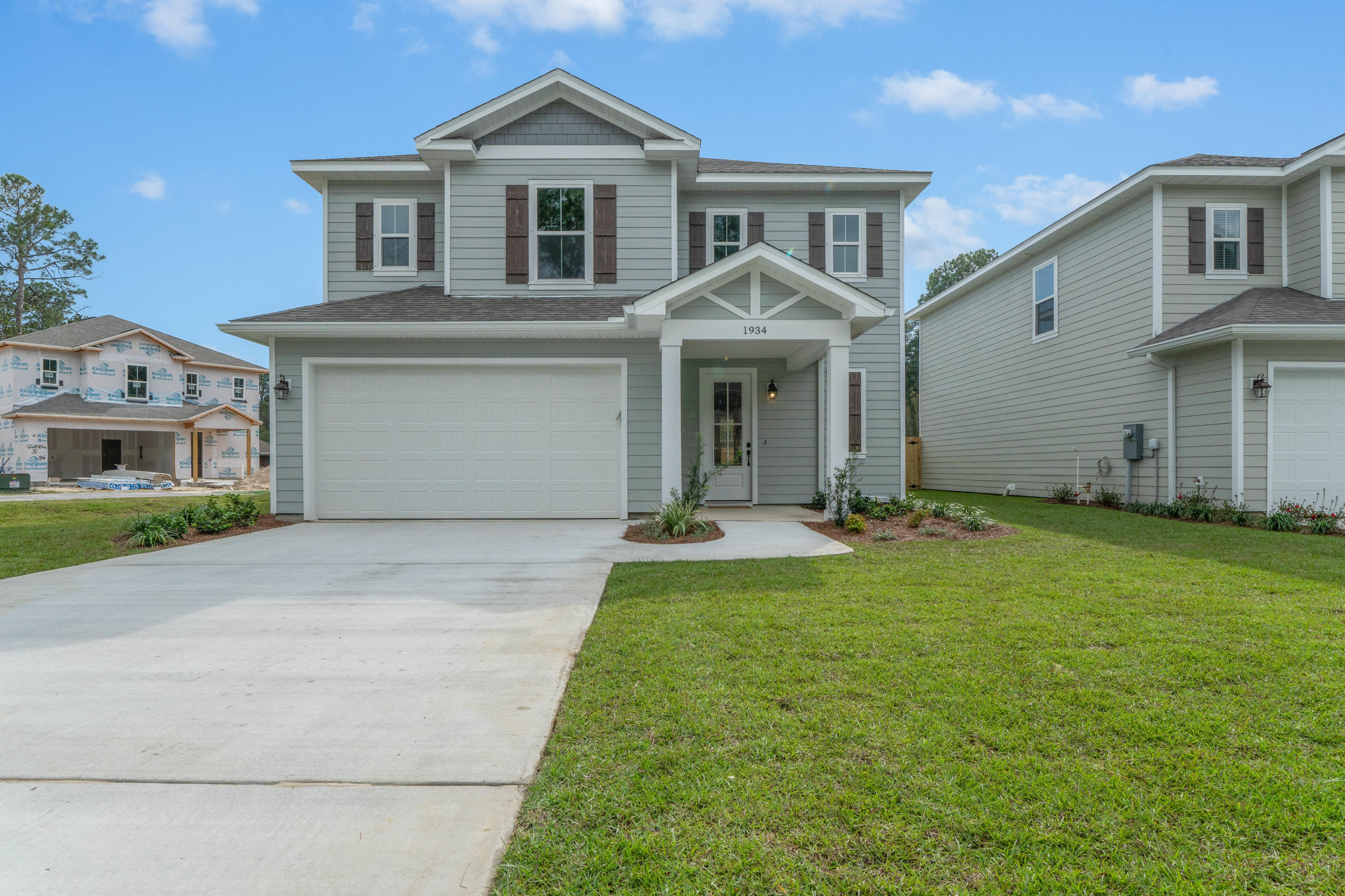 ***Cute and Cozy*** Come check out this FOUR bedroom NEW CONSTRUCTION in the highly desirable BLUEWATER neighborhood. Completely move in ready with WHITE SHAKER cabinets, GRANITE countertops, and an APRON FRONT SINK! The home boasts an OPEN FLOOR PLAN! Great for entertaining and family gatherings. Luxury Vinyl Plank flooring can be found throughout the main area. The master shower has DESIGNER TILE , double vanities, and a LARGE WALK IN CLOSET. The backyard comes fenced with a privacy fence. This is a must see!!