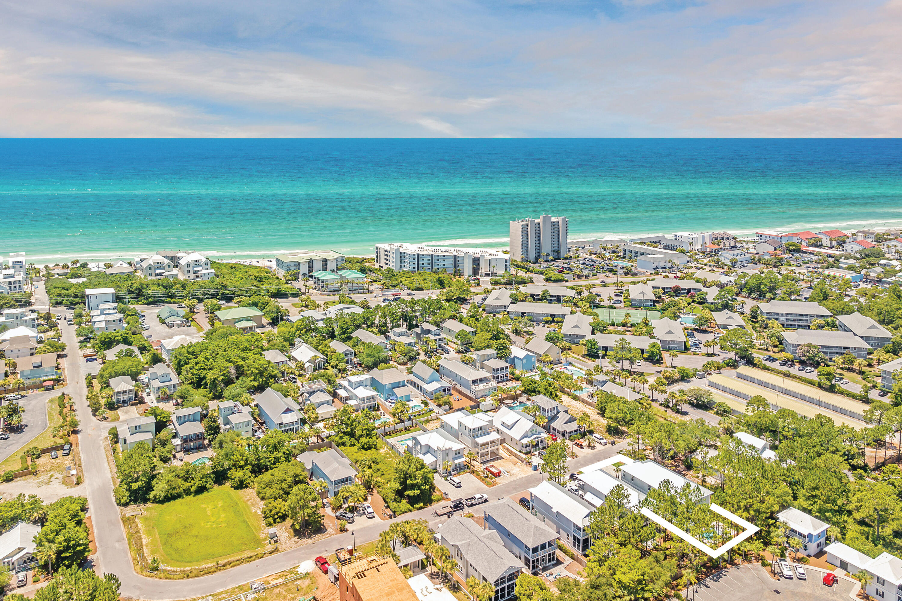 10% ROI!!!! Discover 30A living at its best with this fully furnished, rental-ready home at 37 Sand Dollar Court in Seagrove Beach. Nestled among tall pines in a peaceful cul-de-sac, this coastal retreat combines timeless design, modern comfort, and exceptional rental income potential with projections of $225,000 annually. Just minutes from the new Walton County beach access and close to Seaside, WaterColor, and Old Seagrove, the location offers both lifestyle and long-term value.

From the inviting paver driveway and coastal façade to the breezy front porch, every detail sets the tone for relaxed luxury. Inside, wide-plank hardwood floors, shiplap accents, and an open floor plan create a light-filled living space perfect for entertaining. The designer kitchen showcases shaker cabinetry, quartz countertops, a large island, and a professional 48" Thermador smart range with dual ovens, complemented by a spacious island for casual dining.

Glass sliders extend the living space outdoors to a screened-in porch with a built-in grill, Naturekast cabinetry, and serene views of the private heated pool and wooded backdrop, an ideal setting for year-round enjoyment.

A convenient first-floor bedroom with ensuite bath offers flexibility for guests or multi-generational living. Upstairs, the true primary suite serves as a private retreat, featuring a comfortable sitting area, two spacious walk-in closets, and a spa-inspired bathroom with a soaking tub and separate shower. The second floor also includes a versatile living area, two guest bedrooms, and a custom bunk room with two queen-over-queen built-ins, providing plenty of room for family and friends.

Outdoors, the sun-drenched pool deck offers privacy and serenity, framed by tall pines and fencing, perfect for lounging by day or dining under the stars at night.

Whether enjoying morning coffee on the porch, afternoons by the pool, or evenings entertaining with friends, every moment at this Seagrove Beach home feels like vacation.

37 Sand Dollar Court is more than a home, it's an opportunity to own a prime 30A investment property and coastal getaway. Buyer to verify all information and dimensions. Listing agent has an interest in the property.