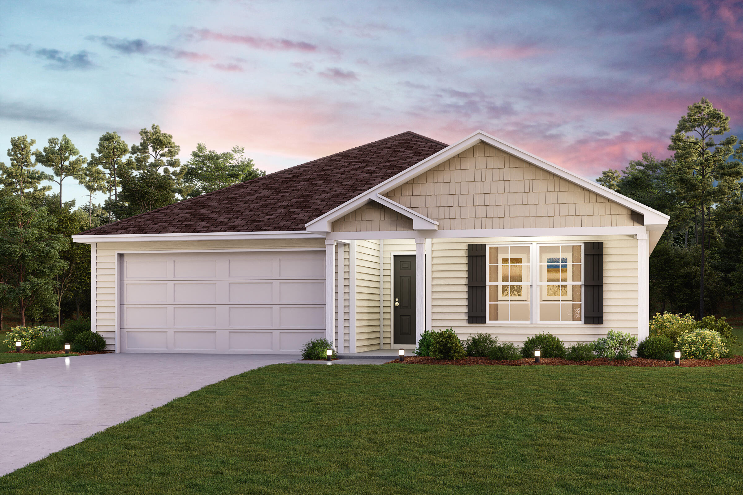 You will love this DELIGHTFUL NEW Single-Story Home in the Sawmill Court Community! The desirable Radford Plan boasts an open design encompassing the Living, Dining, and Kitchen spaces. The Kitchen features gorgeous cabinets, granite countertops, and Stainless-Steel Steel Appliances (Includes, Range with Microwave hood, and Dishwasher).  Additionally, the primary suite has a private bath with dual vanity sinks and a walk-in closet. This home also includes 3 more bedrooms and a full secondary bath.