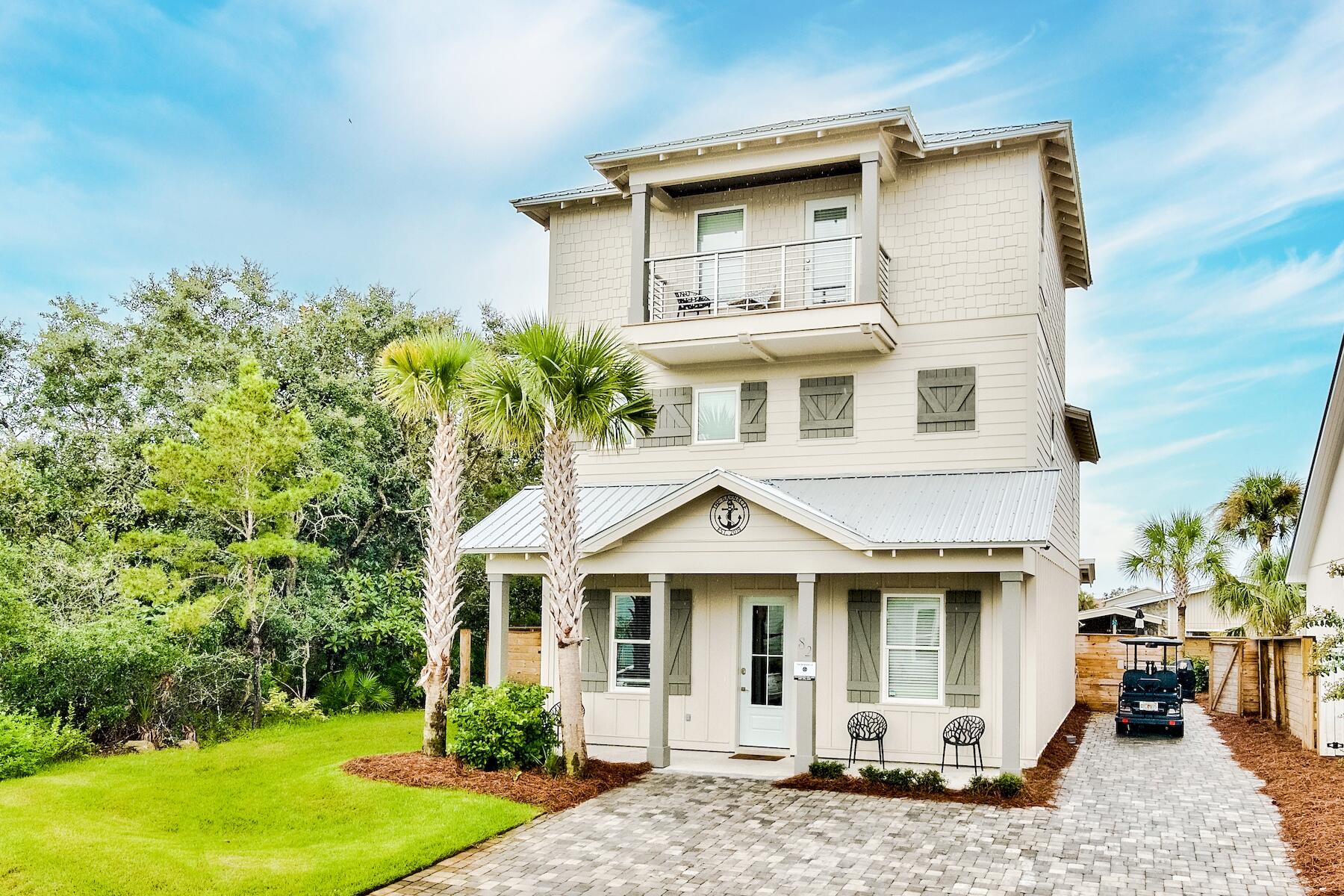 This 2020 build in the Villas of Frangista in Miramar Beach is poised to become your next lucrative rental opportunity. Eclipsing more than $165,000 in base rental income for 2021, this 3-story, 8-bed, 7-bath home boasts more than 2,800 square feet of living space, a private pool and private beach access all tucked within a gated community. The first floor of the home includes a kitchen with quartz countertops and stainless steel appliances, large dining area, and open living room perfect for entertaining. An owners' suite with bath offers a private retreat from the day's fun. Additional sleeping accommodations and a laundry room round out the main level. The second floor features four king bedrooms with adjoining baths highlighted with shower/tub combos. On the third floor, you'll find... an additional king suite with a shared bath and a bunk room with full-sized beds and flatscreen TV. Located just minutes from Destin Commons, Grand Boulevard, Baytowne Wharf and Silver Sands Premium Outlets, this beach retreat offers unlimited opportunities to explore shopping, dining and entertainment options on the Emerald Coast