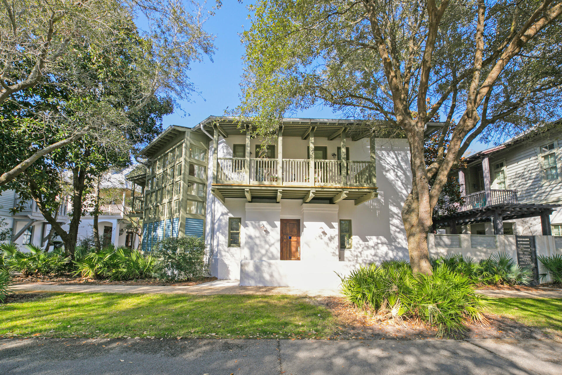 Located on East Long Green Park in Rosemary Beach, this charming home is one of the most unique in the community.  The large lot has ample room to add a 2 car garage plus carriage house and a small pool, according to information provided by the town architect. Living is easy with the open kitchen, living and dining space on the first floor.  The expansive, covered back porch extends the living space into the back courtyard.  One of two primary bedrooms is also located on this level.  A wall of windows leads the way to the 2nd floor with additional living space & the perfect spot to people watch over the park.  Two additional bedrooms (one a second primary and a guest room)  with private baths have access to the expansive covered, upper porches. porches. Though this listing information is deemed correct, please verify any information that is important to you.