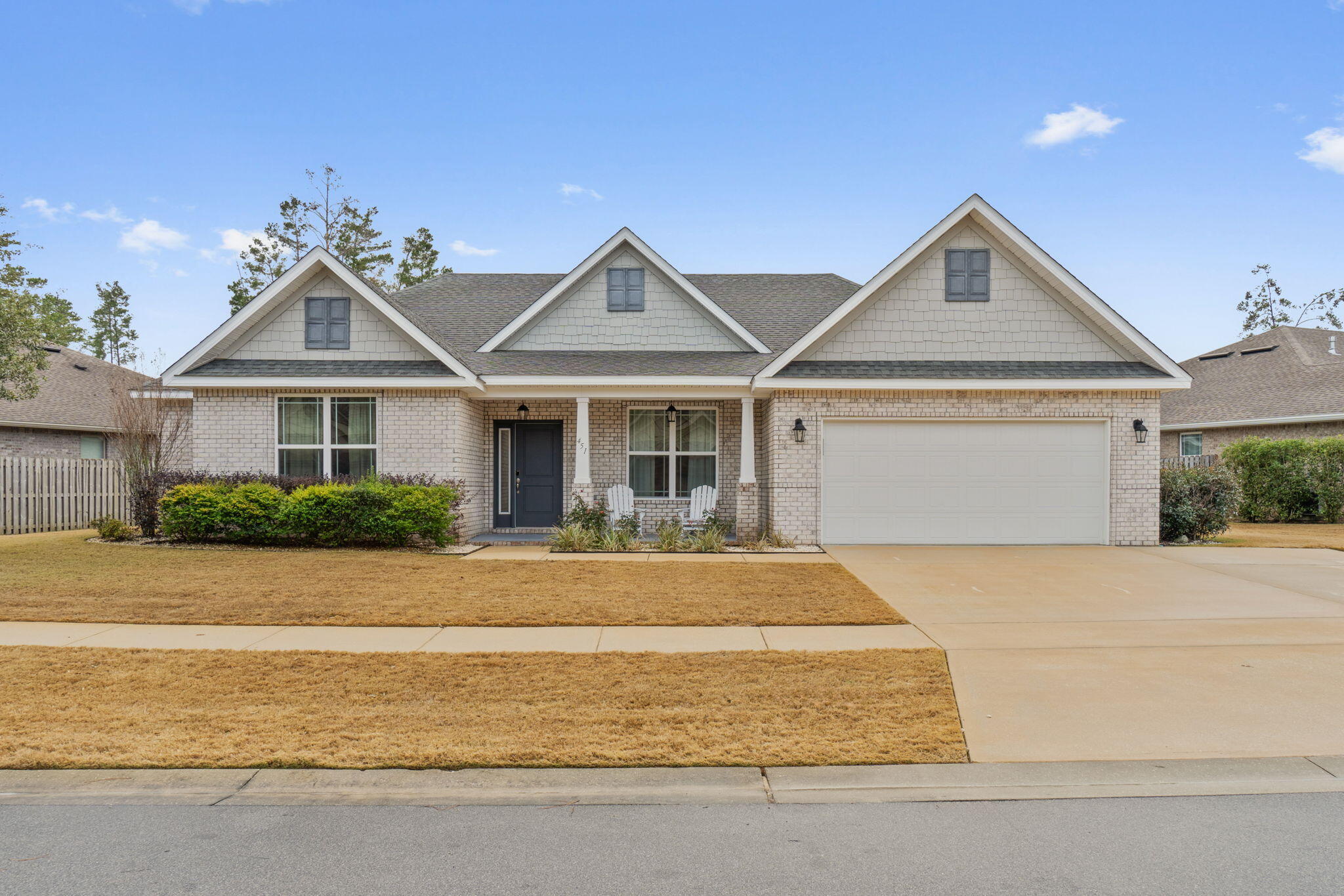 Introducing this splendid BEAUFORT model home by Holiday Builders, encompassing 2850 SF of tastefully appointed living space. Nestled in the dynamic Hammock Bay community in Freeport, Florida, this home features 4 spacious bedrooms, 3 full baths, extended driveway and is a true embodiment of comfort and elegance.

Upon entering from the inviting covered front porch, the expansive foyer unfolds into an impressive dining room and a multi-purpose living room/office. The heart of the home is the 20'x17' family room, aglow with natural light streaming through a plethora of windows, and opens to a well-equipped kitchen. This culinary space is complete with granite countertops, an island, and sophisticated 42'' cabinets.

A significant enhancement is the newly added screened-in pool... A significant enhancement is the newly added screened-in pool, a private haven for relaxation and hosting gatherings, set against the backdrop of beautiful Floridian skies and landscapes.

The master suite is a retreat within itself, featuring an additional cozy space, a large walk-in closet, and an ensuite with double vanities, a separate shower, and a luxurious garden tub.

Living in Hammock Bay is an experience filled with exceptional amenities. Residents enjoy a 60-acre sports park, serene nature trails, 3 community pools with more on the way, a clubhouse with fitness and theater facilities, and pickleball courts. Unique to Hammock Bay are its own event stage with a verdant event green, perfect for community gatherings and entertainment. The community boasts multiple catch-and-release stocked lakes, offering peaceful outdoor activities. Adding to the neighborhood charm is the Props microbrewery and food truck court, a popular spot for casual dining and socializing. The ongoing construction of a dedicated dentist's office within the community further enhances convenience and self-sufficiency.

A New Freeport Middle School is under construction, located adjacent to Hammock Bay Windmill District.